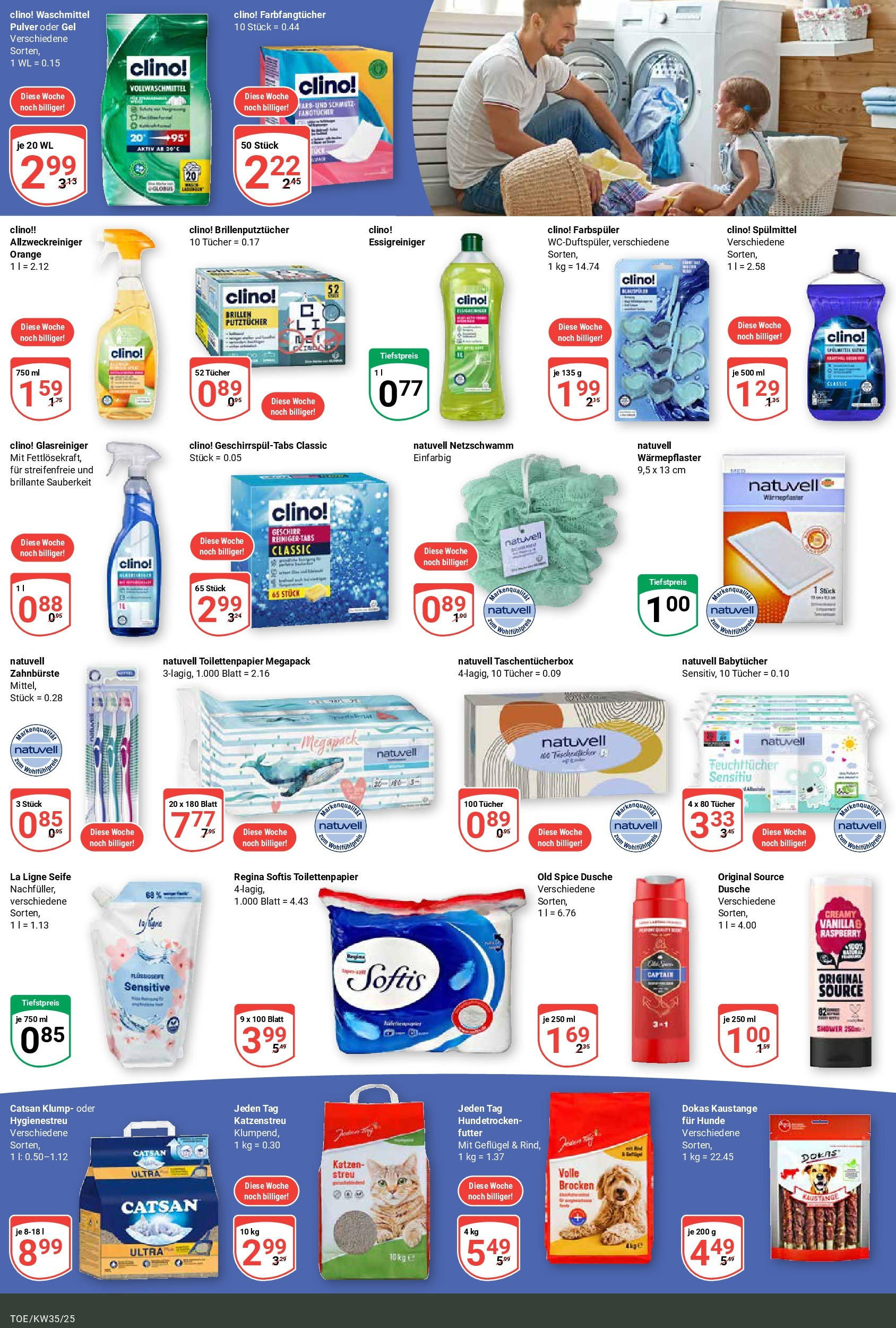 Globus prospekt Tönisvorst (ab 24.08.2025) » Angebote ab Montag | Seite: 19 | Produkte: Catsan, Seife, Waschmittel, Toilettenpapier Globus prospekt Tönisvorst (ab 24.08.2025) » Angebote online | Seite: 19 | Produkte: Catsan, Seife, Waschmittel, Toilettenpapier