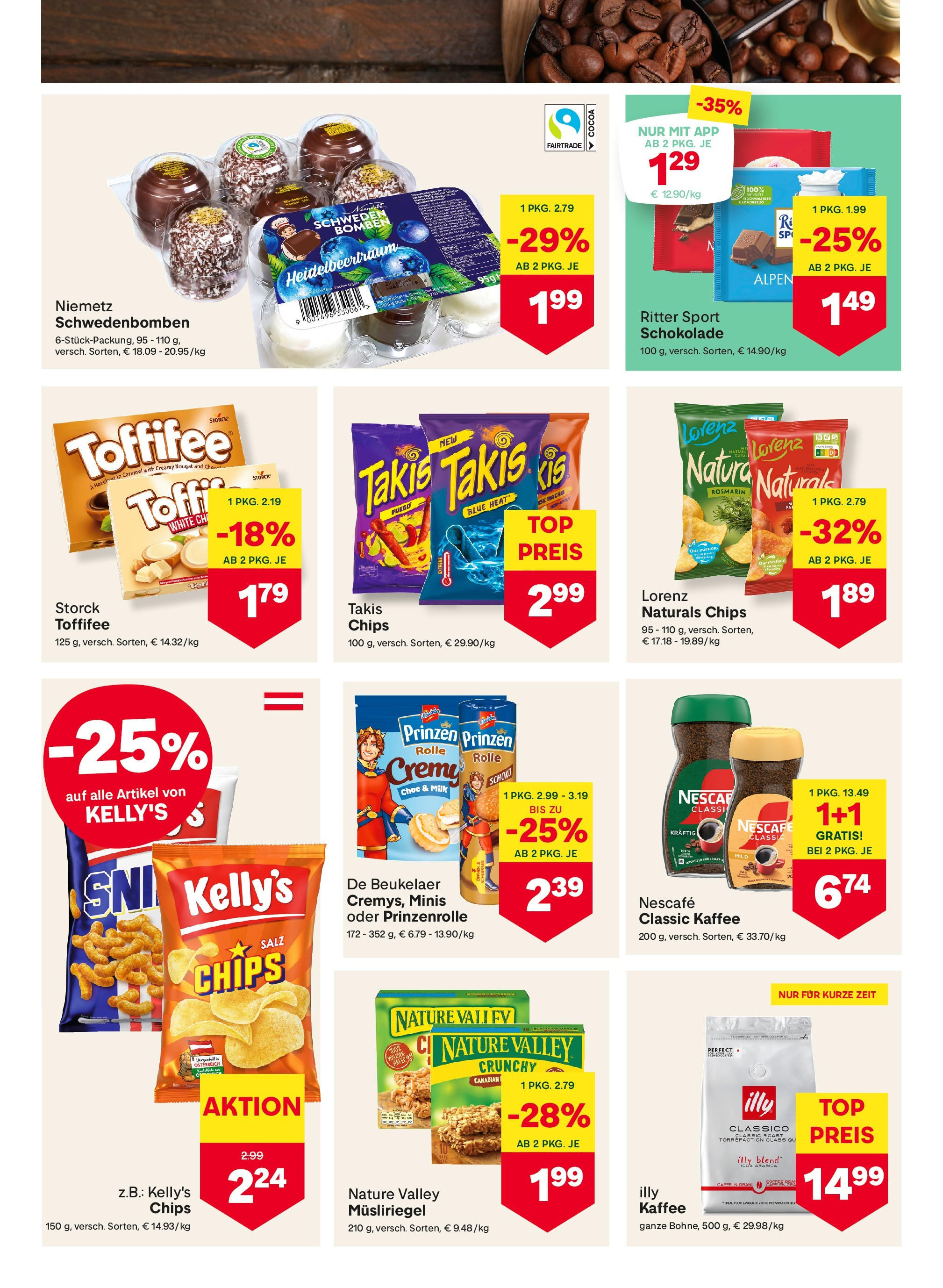 MPREIS Saalbach von 28.08.2025 - Aktuelle Angebote | Seite: 8 | Produkte: Chips, Salz, Kaffee, Schokolade