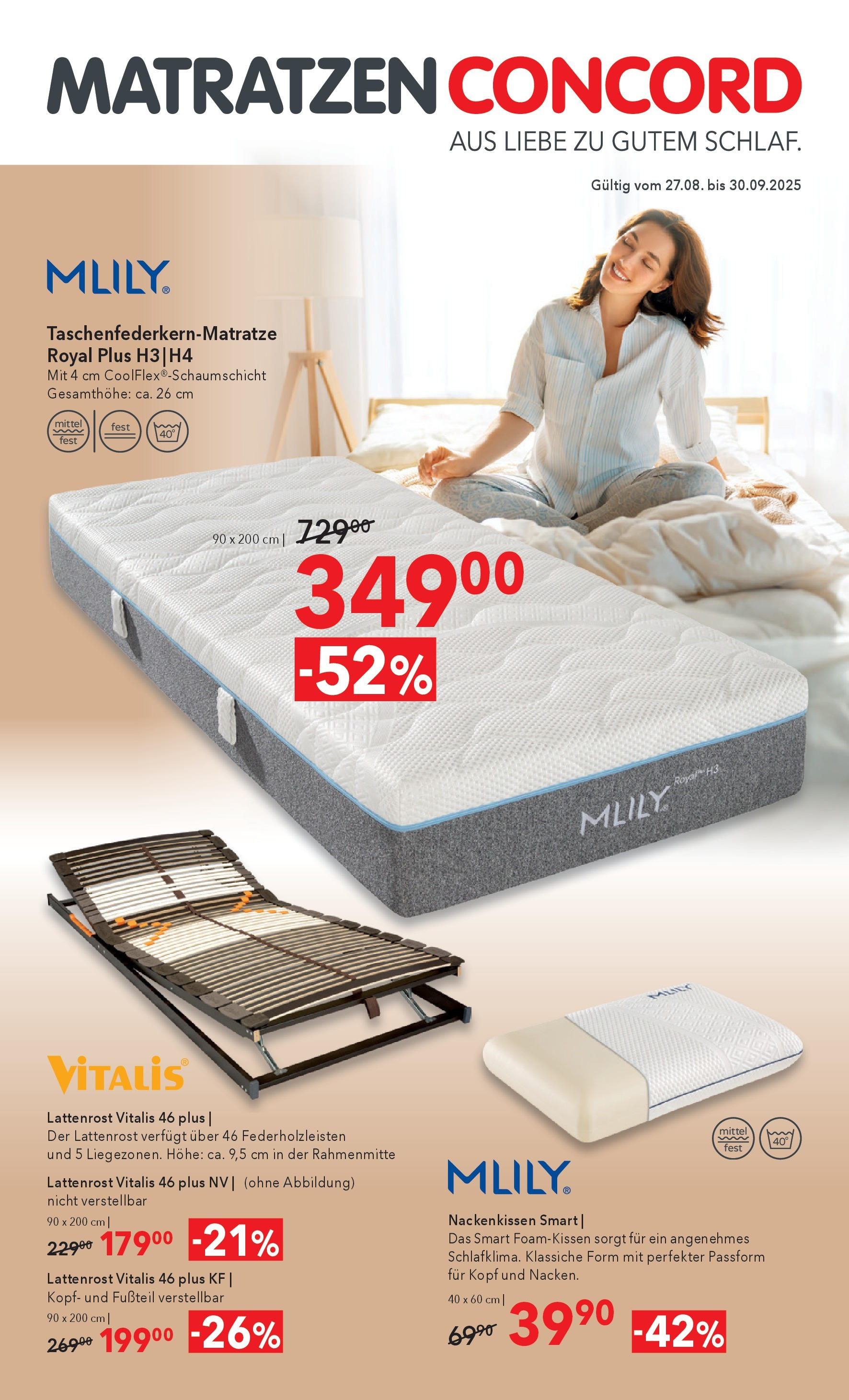 Matratzen Concord Eugendorf (27.08.2025) || Aktuelle Angebote | Seite: 1 | Produkte: Lattenrost Matratzen Concord Eugendorf von 27.08.2025 - Aktuelle Angebote | Seite: 1 | Produkte: Lattenrost