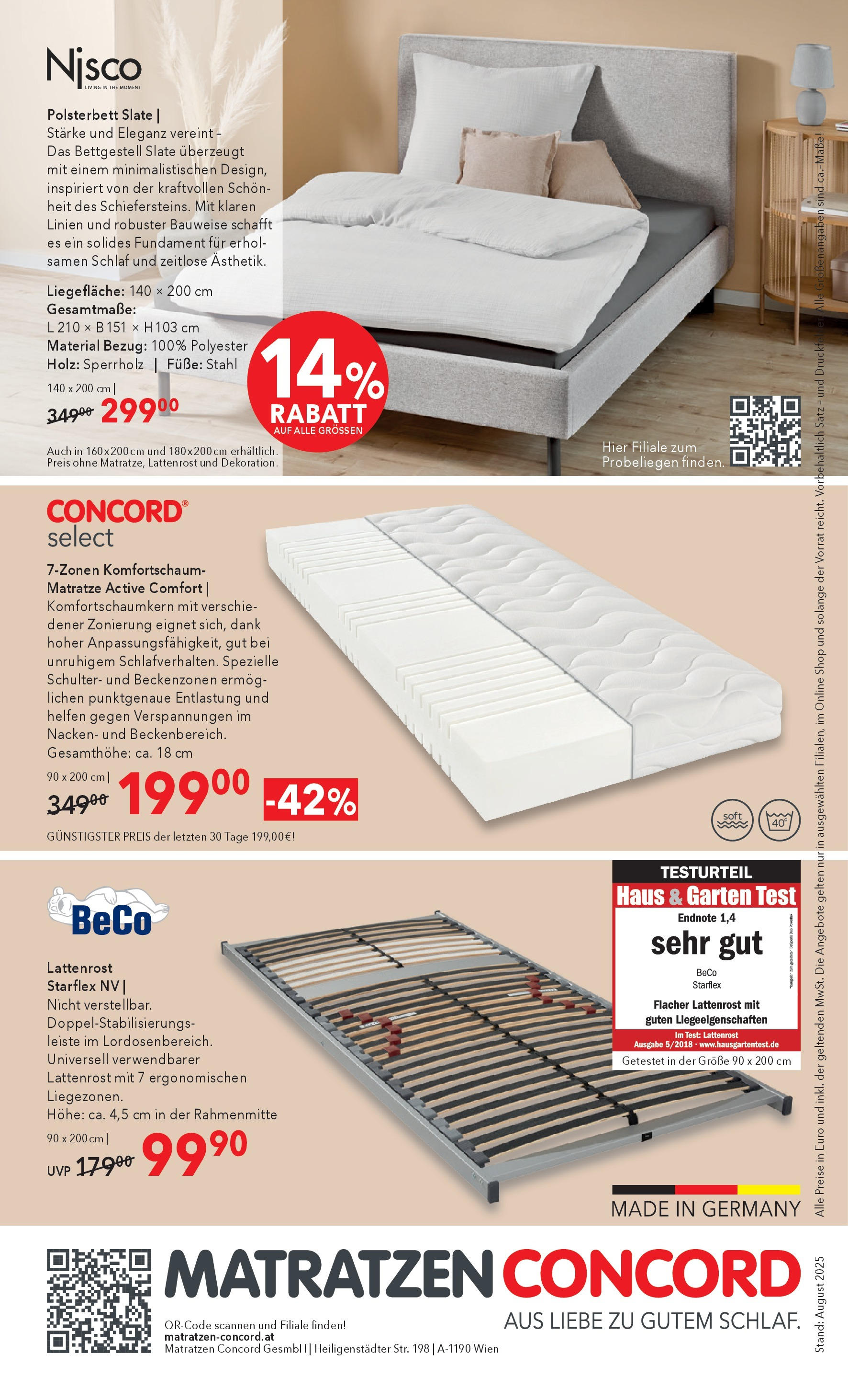 Matratzen Concord Eugendorf (27.08.2025) || Aktuelle Angebote | Seite: 8 | Produkte: Matratze, Lattenrost Matratzen Concord Eugendorf von 27.08.2025 - Aktuelle Angebote | Seite: 8 | Produkte: Matratze, Lattenrost