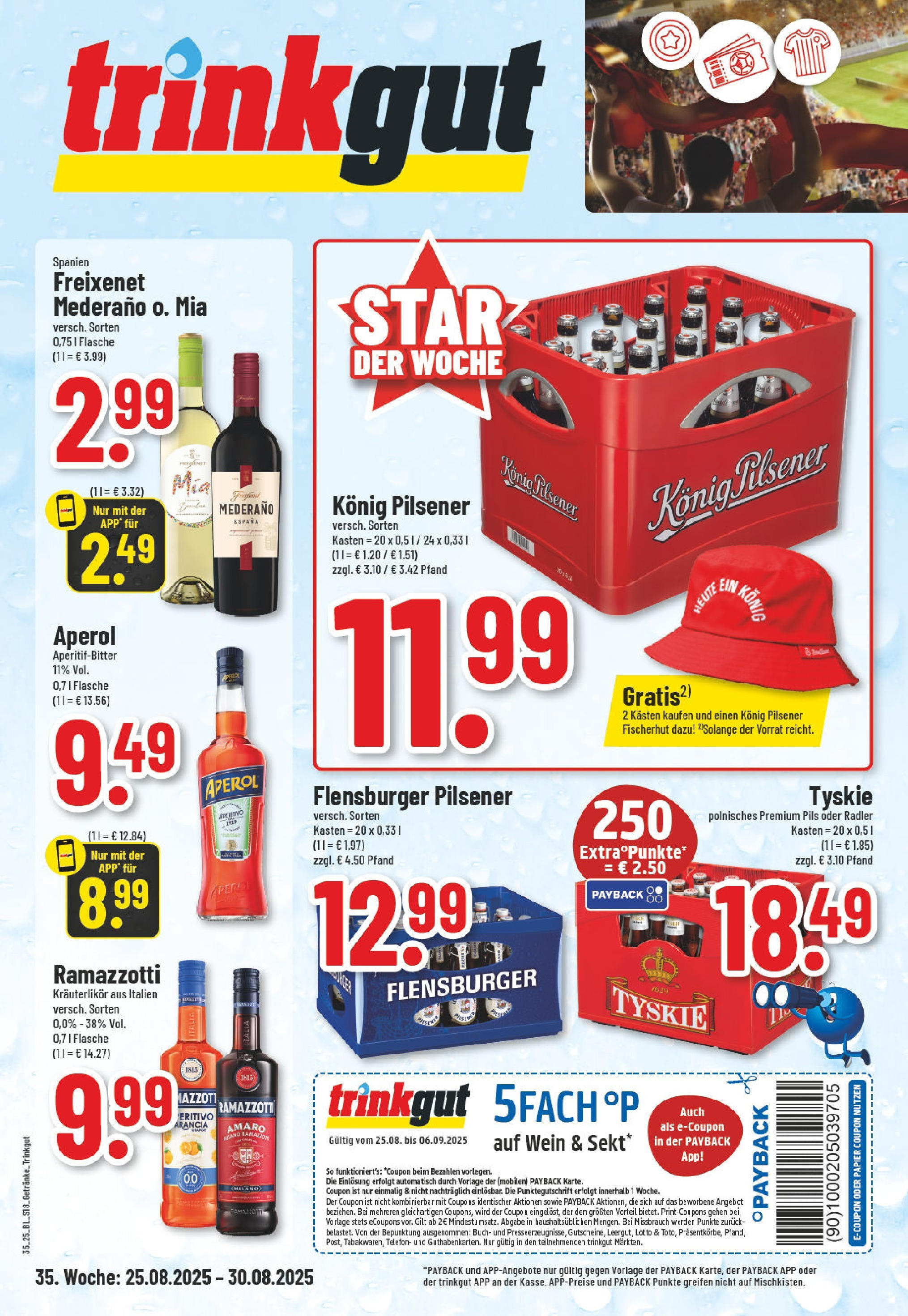 Edeka prospekt Telgte (ab 24.08.2025) » Angebote Online | Seite: 18 | Produkte: Konig pilsener, Flensburger, Wein, Ramazzotti Edeka prospekt Telgte (ab 24.08.2025) » Angebote Online | Seite: 18 | Produkte: Konig pilsener, Flensburger, Wein, Ramazzotti