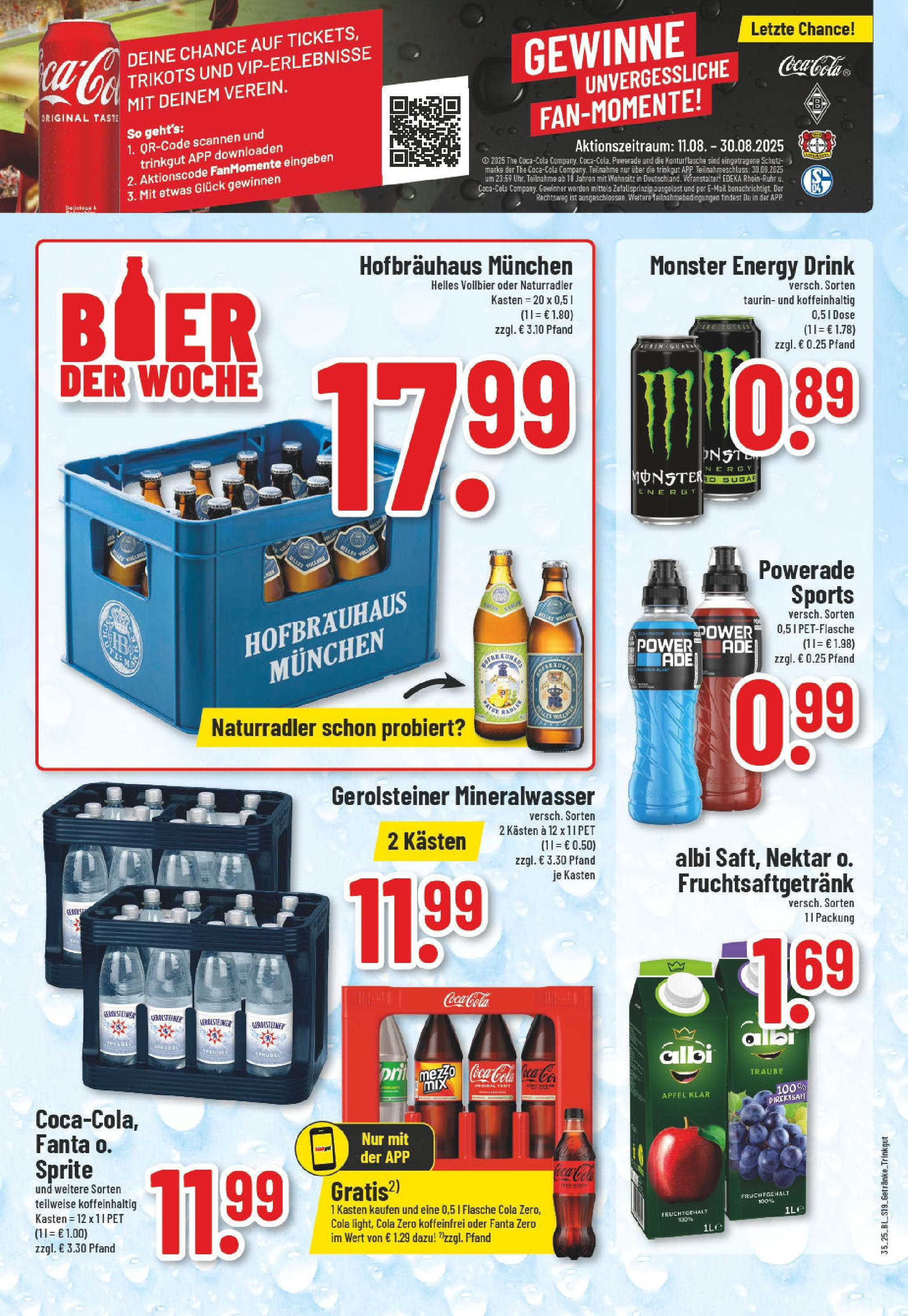 Edeka prospekt Telgte (ab 24.08.2025) » Angebote Online | Seite: 19 | Produkte: Fanta, Energy, Äpfel, Gerolsteiner Edeka prospekt Telgte (ab 24.08.2025) » Angebote Online | Seite: 19 | Produkte: Fanta, Energy, Äpfel, Gerolsteiner