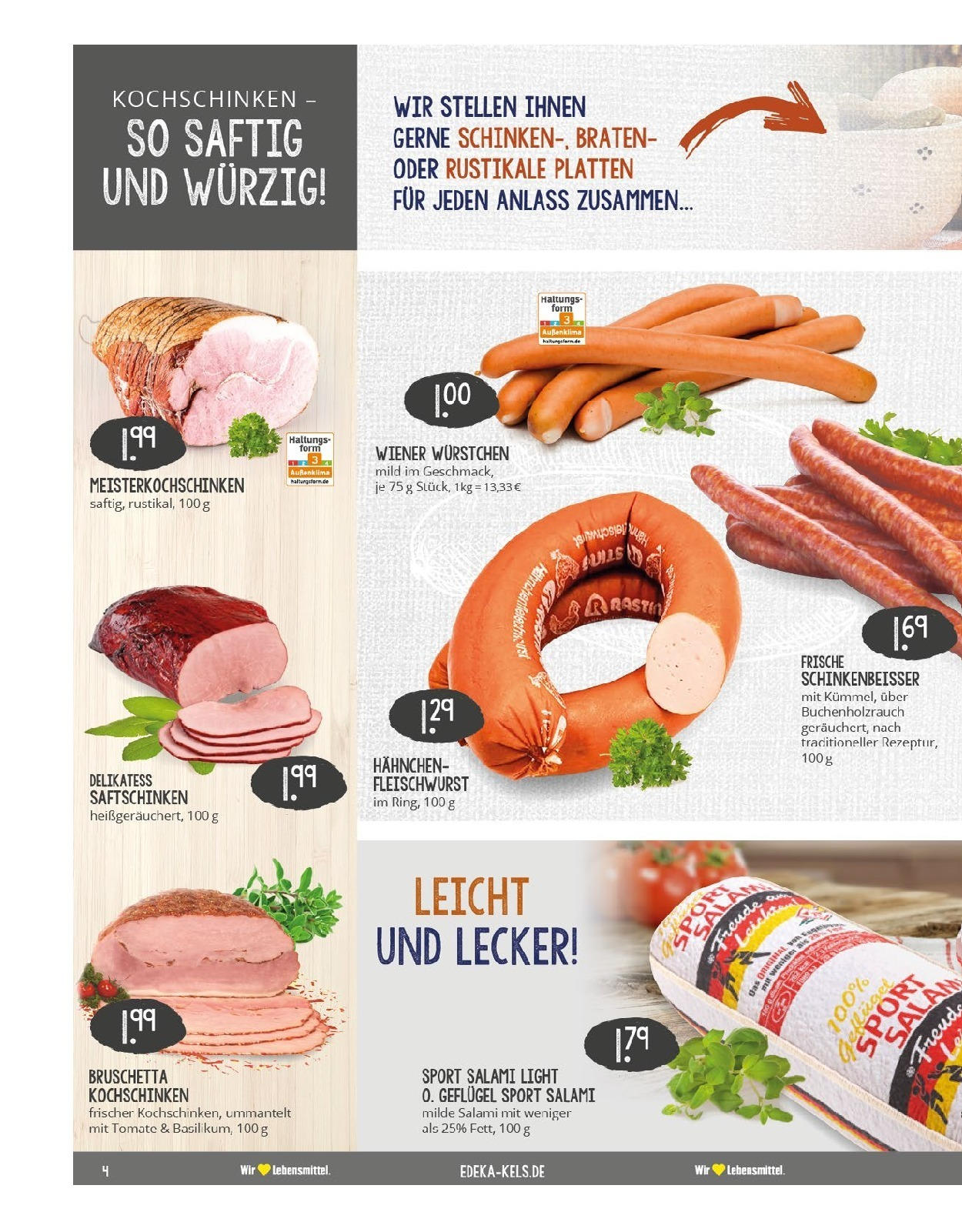 Edeka prospekt Ratingen-Hösel (ab 24.08.2025) » Angebote Online | Seite: 4 | Produkte: Hahnchen, Wiener wurstchen, Salami Edeka prospekt Ratingen-Hösel (ab 24.08.2025) » Angebote Online | Seite: 4 | Produkte: Hahnchen, Wiener wurstchen, Salami