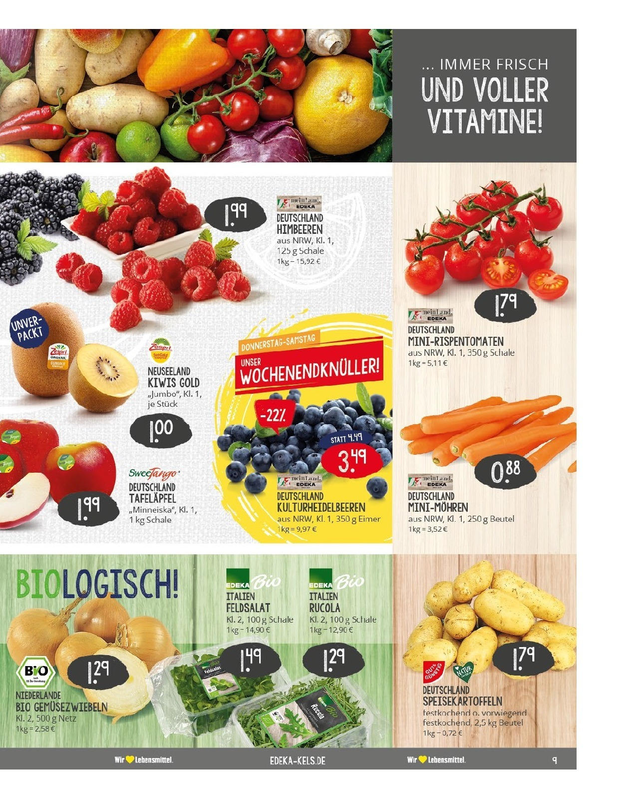 Edeka prospekt Ratingen-Hösel (ab 24.08.2025) » Angebote Online | Seite: 9 | Produkte: Himbeeren, Rucola, Kiwi Edeka prospekt Ratingen-Hösel (ab 24.08.2025) » Angebote Online | Seite: 9 | Produkte: Himbeeren, Rucola, Kiwi