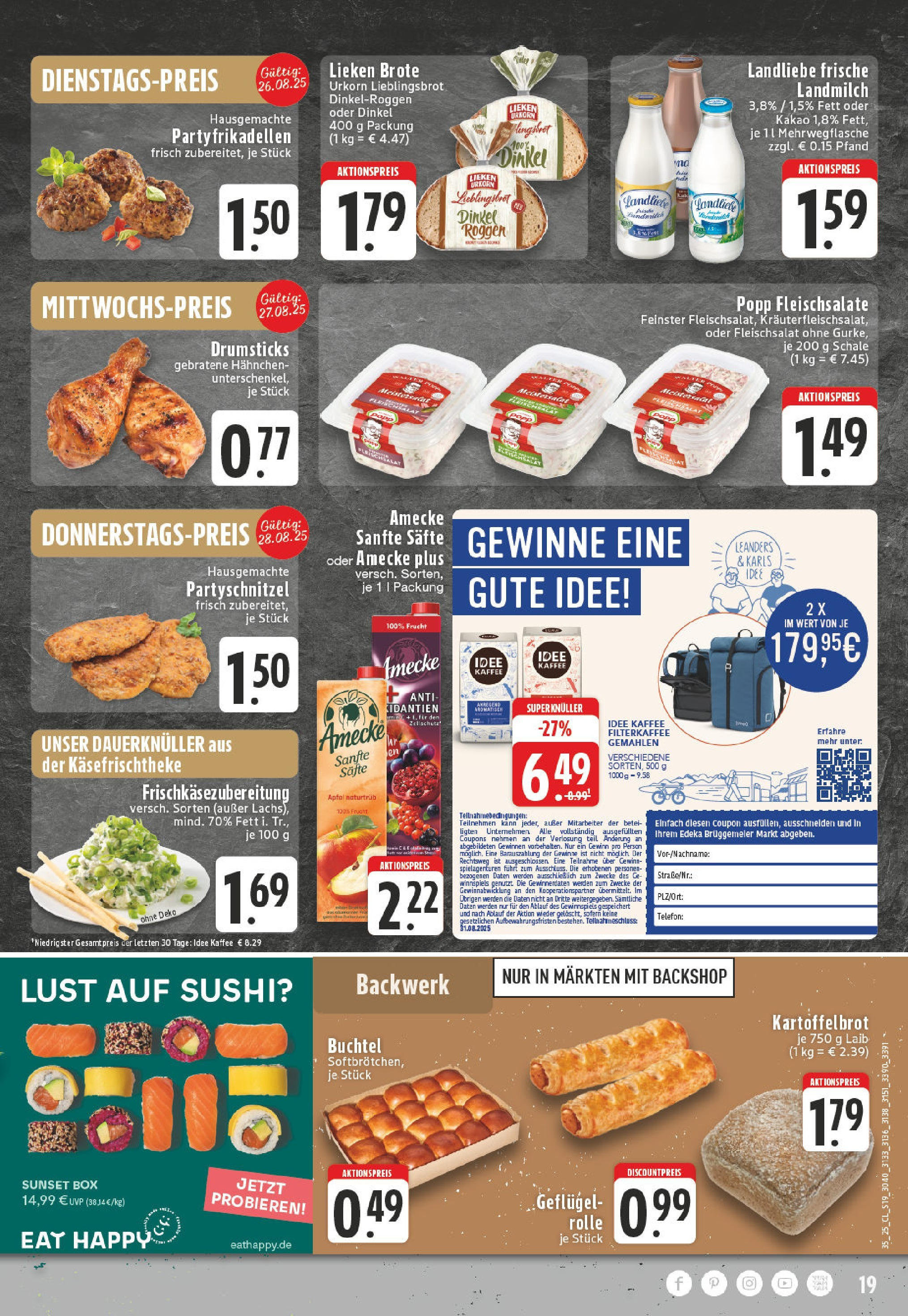 Edeka prospekt Kerken-Nieukerk (ab 24.08.2025) » Angebote Online | Seite: 19 | Produkte: Idee kaffee, Kaffee, Lachs, Telefon Edeka prospekt Kerken-Nieukerk (ab 24.08.2025) » Angebote Online | Seite: 19 | Produkte: Idee kaffee, Kaffee, Lachs, Telefon