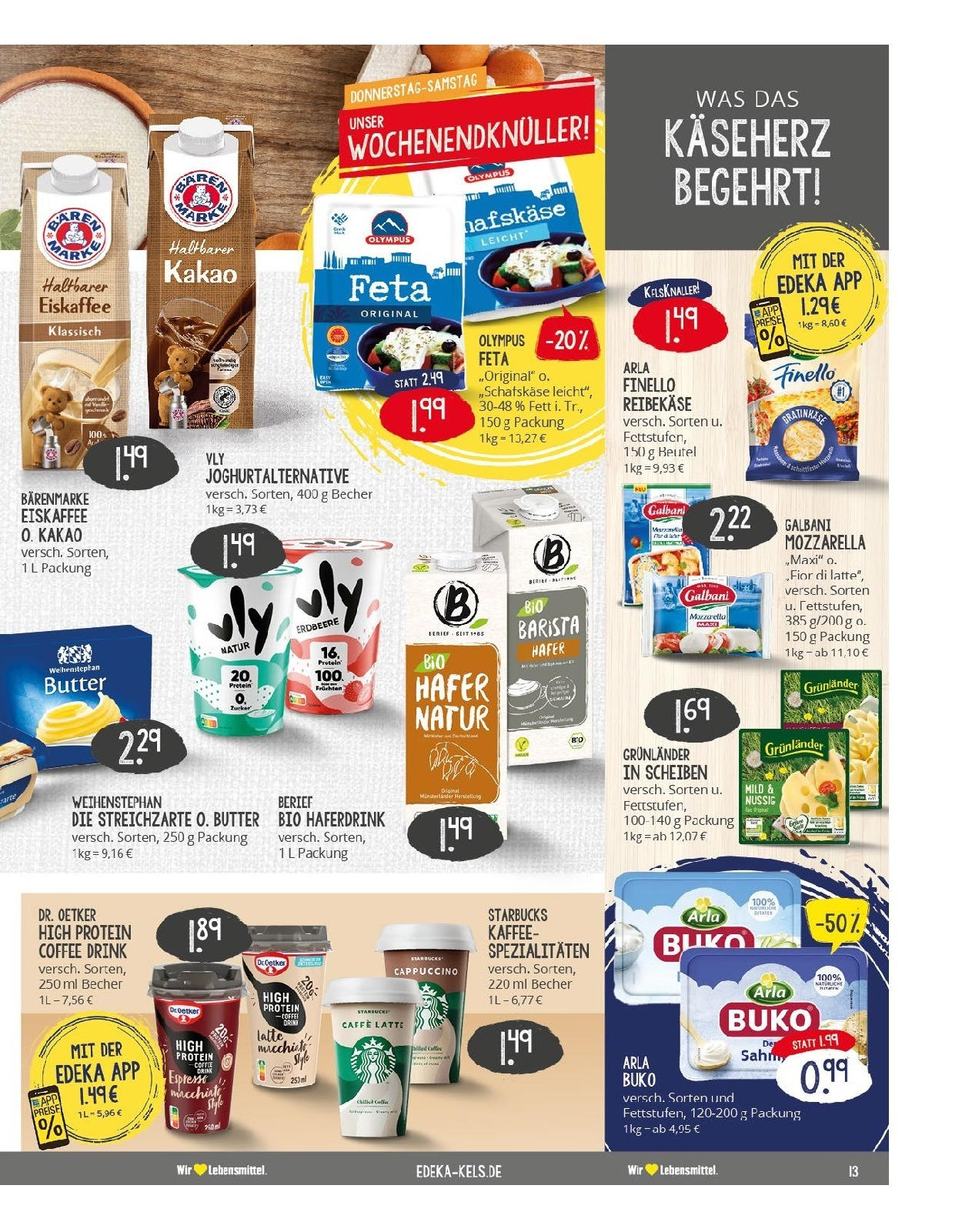 Edeka prospekt Ratingen-Hösel (ab 24.08.2025) » Angebote Online | Seite: 13 | Produkte: Kaffee, Mozzarella, Starbucks, Reibekase Edeka prospekt Ratingen-Hösel (ab 24.08.2025) » Angebote Online | Seite: 13 | Produkte: Kaffee, Mozzarella, Starbucks, Reibekase