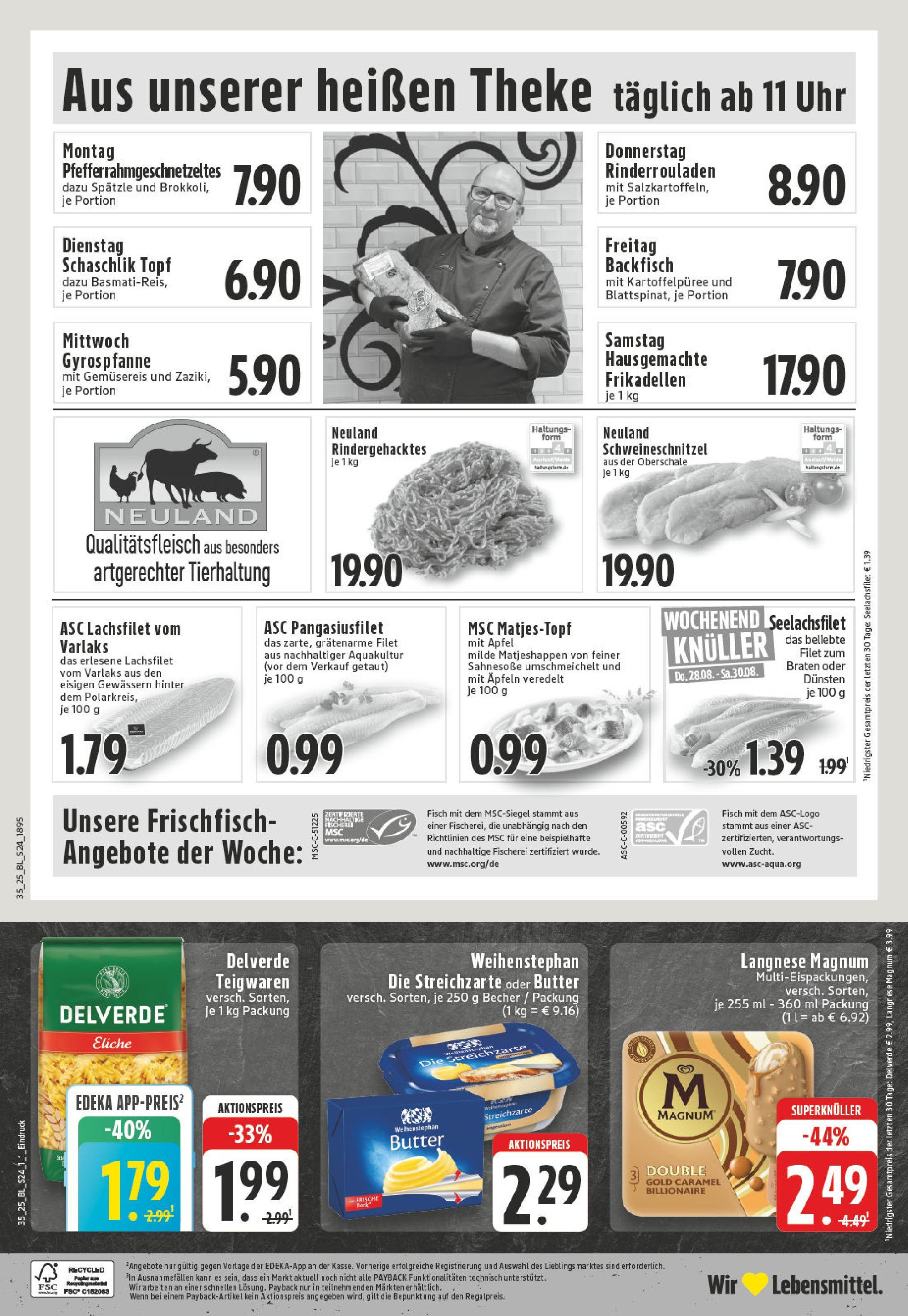 Edeka prospekt Schwerte - Ergste (ab 24.08.2025) » Angebote Online | Seite: 24 | Produkte: Rinderrouladen, Theke, Äpfel, Fisch Edeka prospekt Schwerte - Ergste (ab 24.08.2025) » Angebote Online | Seite: 24 | Produkte: Rinderrouladen, Theke, Äpfel, Fisch