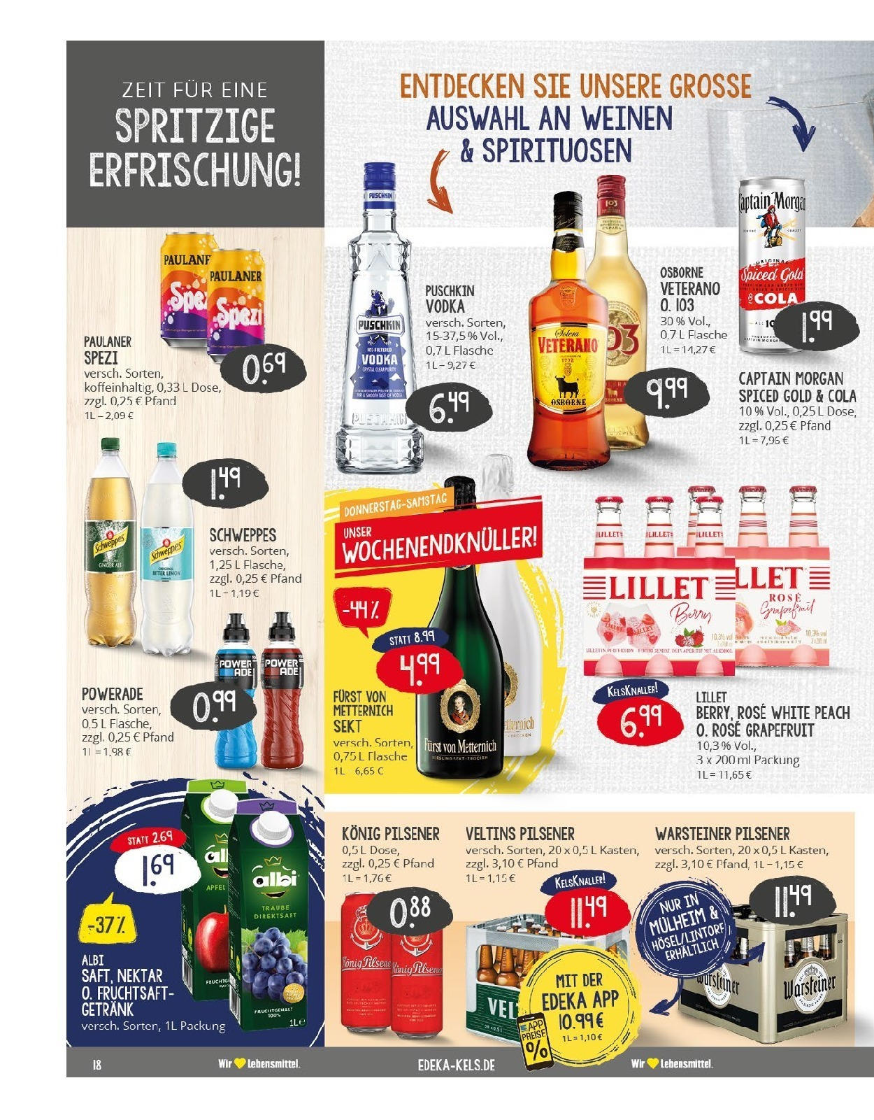 Edeka prospekt Ratingen-Hösel (ab 24.08.2025) » Angebote Online | Seite: 18 | Produkte: Cola, Sekt, Schweppes, Lillet Edeka prospekt Ratingen-Hösel (ab 24.08.2025) » Angebote Online | Seite: 18 | Produkte: Cola, Sekt, Schweppes, Lillet