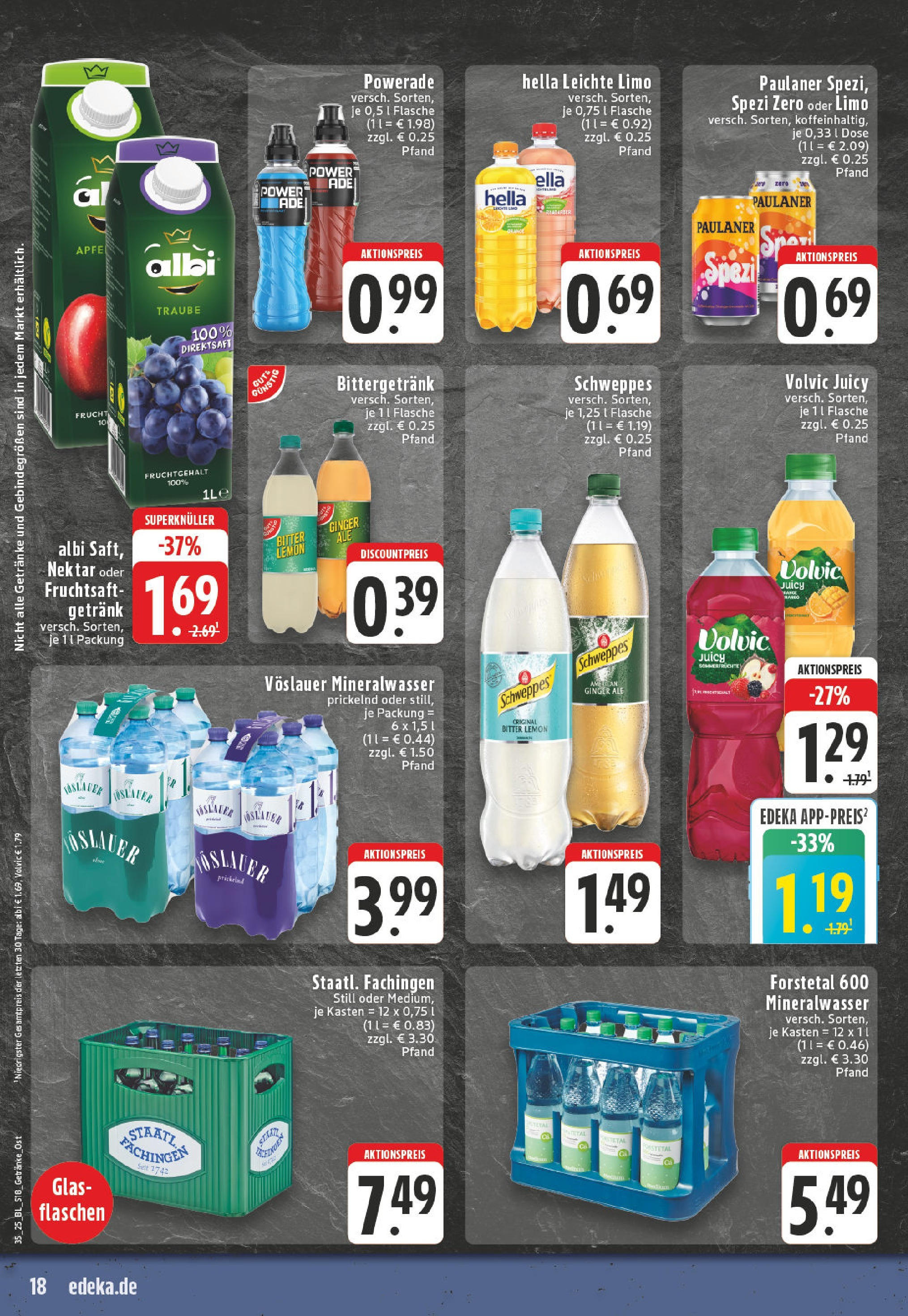 Edeka prospekt Lemgo (ab 24.08.2025) » Angebote Online | Seite: 20 | Produkte: Mineralwasser, Powerade, Volvic, Paulaner Edeka prospekt Lemgo (ab 24.08.2025) » Angebote Online | Seite: 20 | Produkte: Mineralwasser, Powerade, Volvic, Paulaner