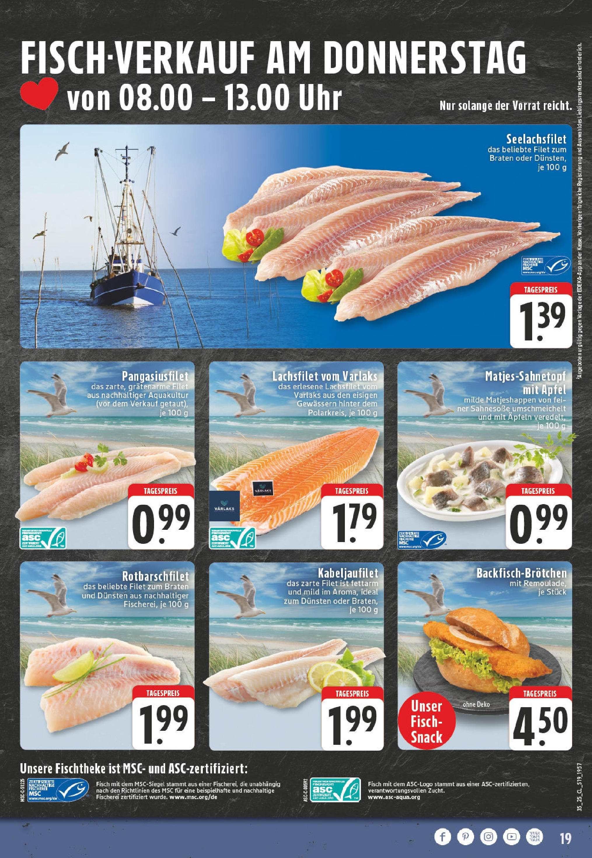 Edeka prospekt Leverkusen-Schlebusch (ab 24.08.2025) » Angebote Online | Seite: 19 | Produkte: Burger, Äpfel, Apple, Fisch Edeka prospekt Leverkusen-Schlebusch (ab 24.08.2025) » Angebote Online | Seite: 19 | Produkte: Burger, Äpfel, Apple, Fisch