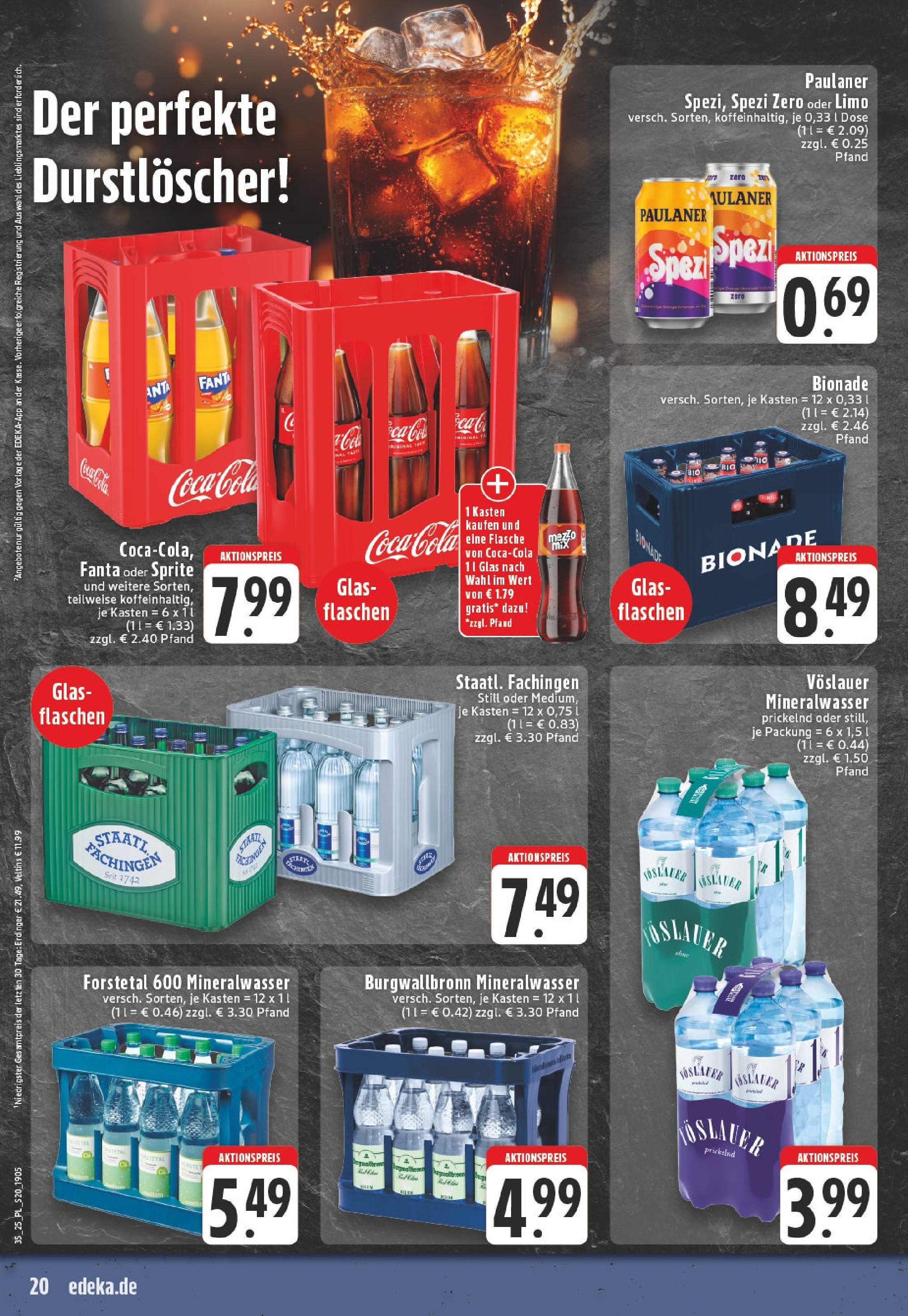 Edeka prospekt Lippstadt	 (ab 24.08.2025) » Angebote Online | Seite: 20 | Produkte: Erdinger, Paulaner spezi, Bionade, Veltins
