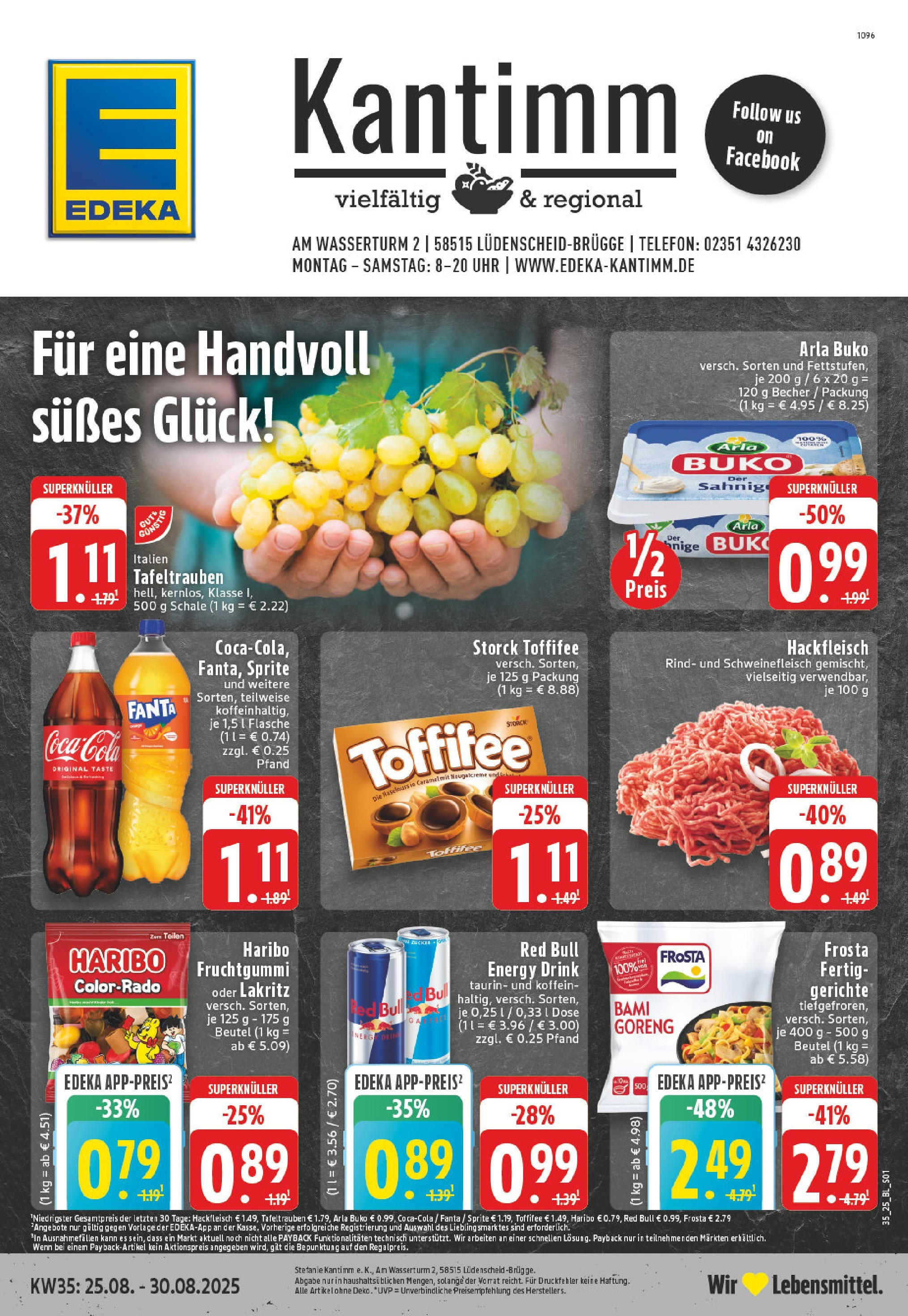 Edeka prospekt Lüdenscheid	 (ab 24.08.2025) » Angebote Online | Seite: 1 | Produkte: Red bull, Cola, Energy, Telefon