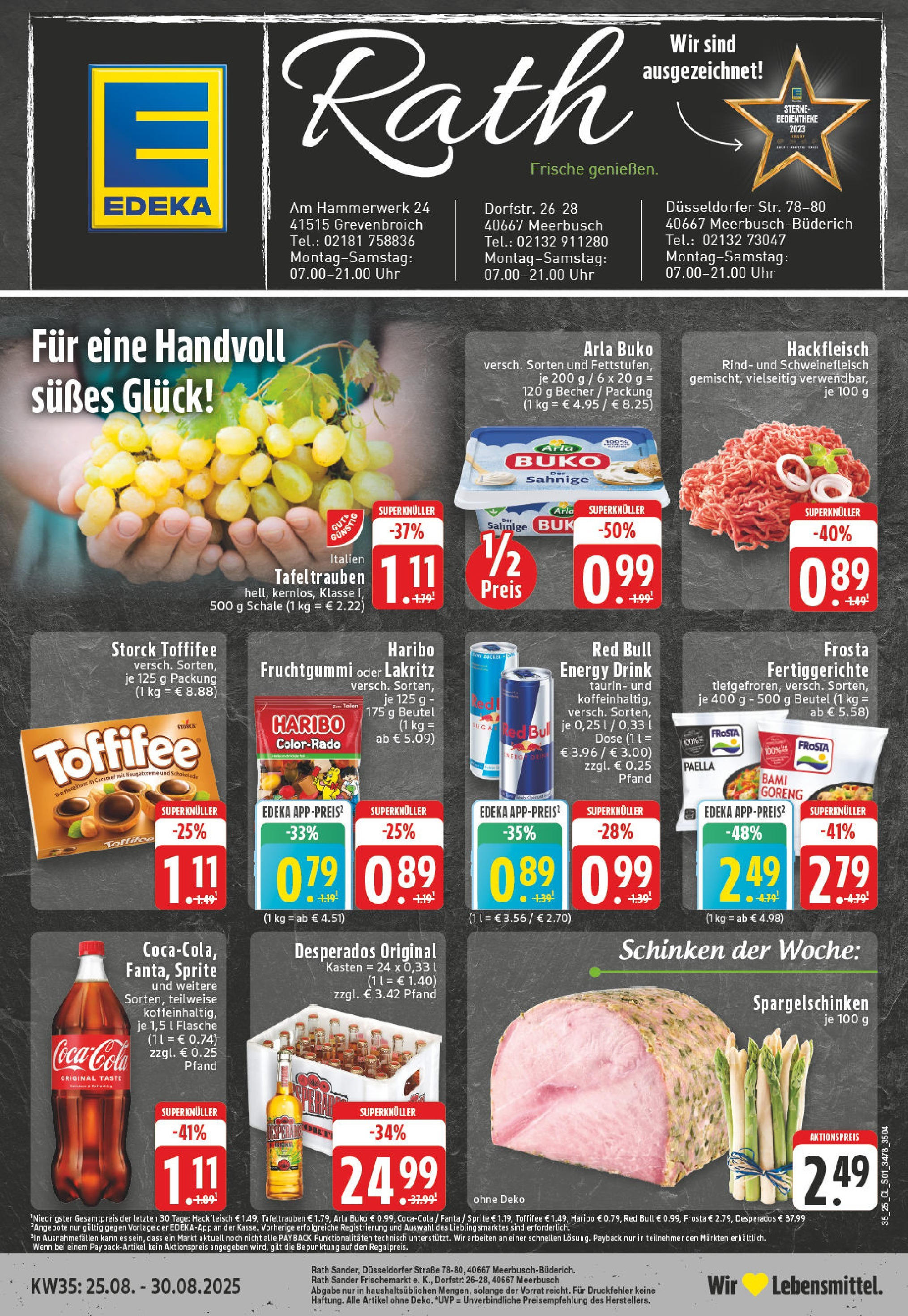 Edeka prospekt Meerbusch (ab 24.08.2025) » Angebote Online | Seite: 1 | Produkte: Energy, Mozzarella, Pils, Krombacher Edeka prospekt Meerbusch (ab 24.08.2025) » Angebote Online | Seite: 1 | Produkte: Energy, Mozzarella, Pils, Krombacher