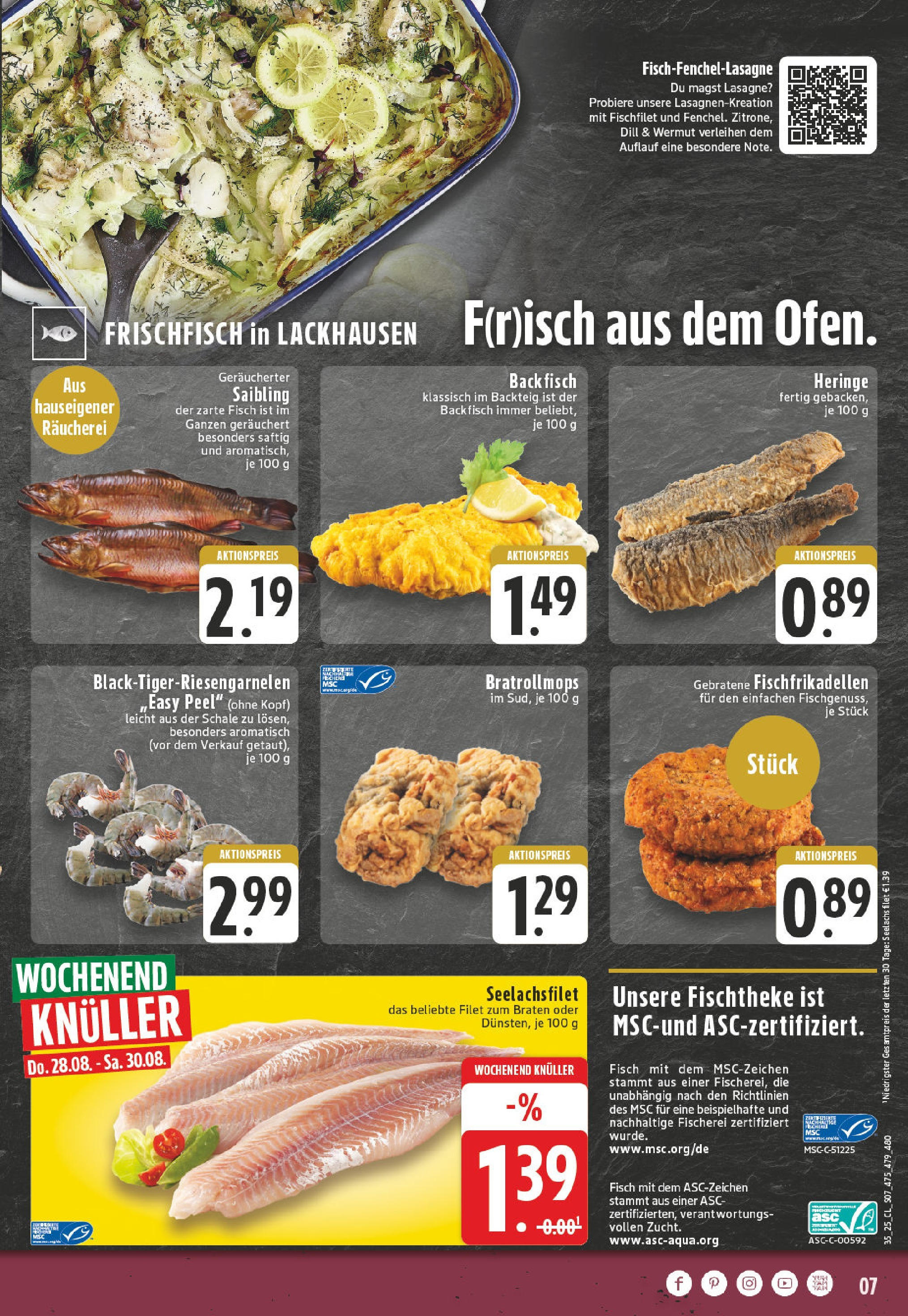 Edeka prospekt Wesel-Lackhausen (ab 24.08.2025) » Angebote Online | Seite: 7 | Produkte: Fisch, Dill Edeka prospekt Wesel-Lackhausen (ab 24.08.2025) » Angebote Online | Seite: 7 | Produkte: Fisch, Dill