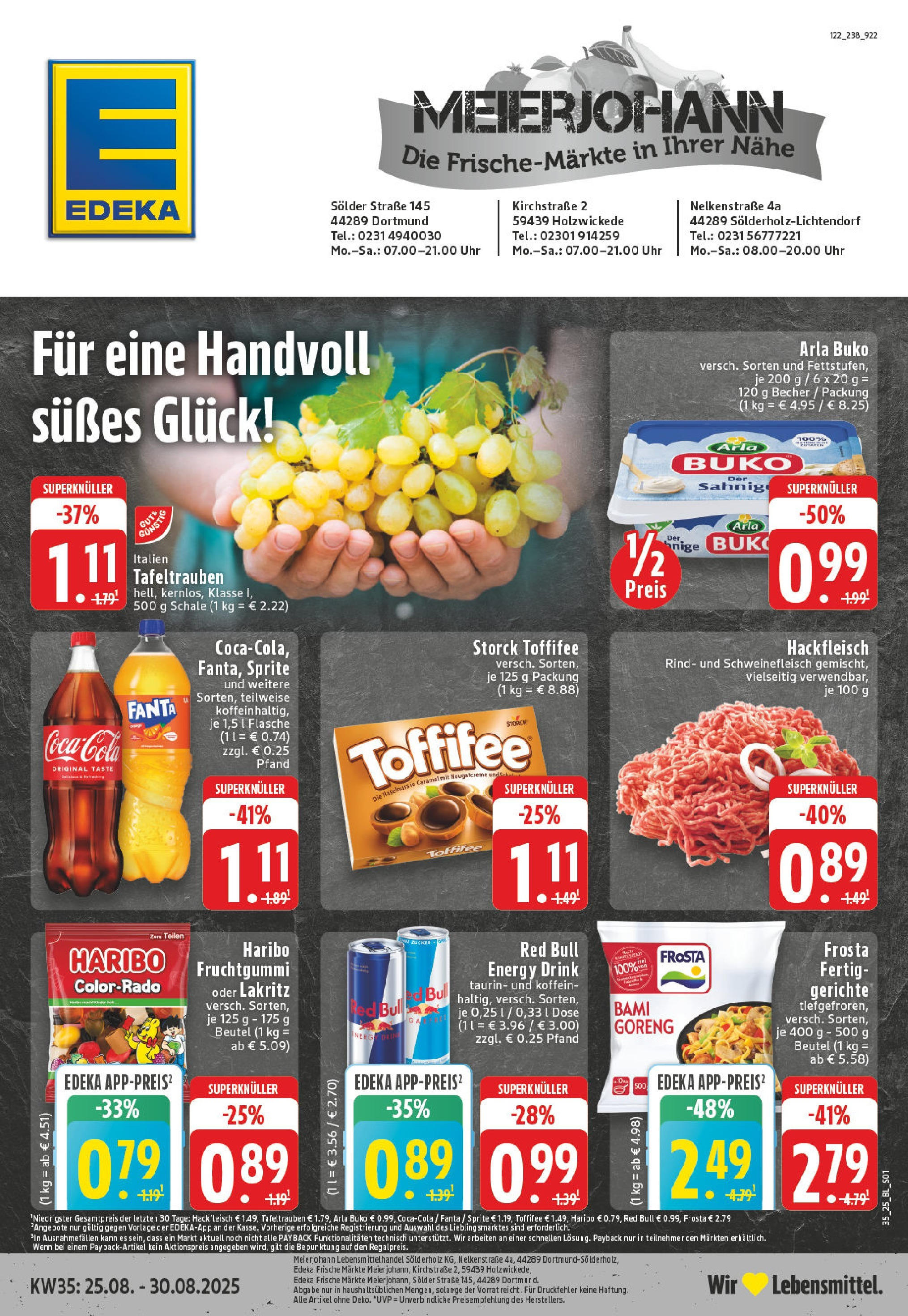 Edeka prospekt Holzwickede	 (ab 24.08.2025) » Angebote Online | Seite: 1 | Produkte: Frosta, Fertiggerichte, Toffifee, Uhr