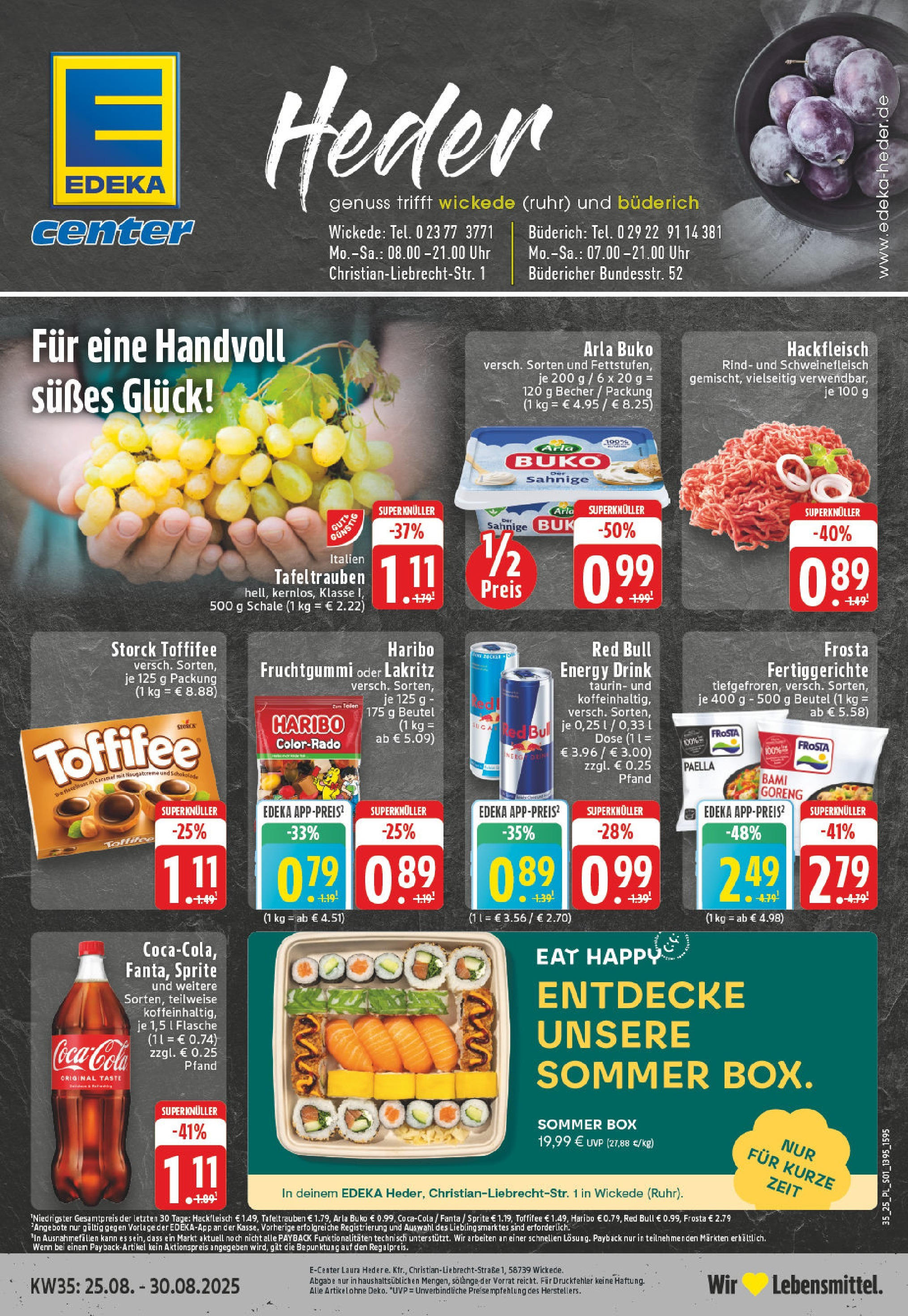 Edeka prospekt Werl (ab 24.08.2025) » Angebote Online | Seite: 1 | Produkte: Sprite, Frosta, Fertiggerichte, Toffifee Edeka prospekt Werl (ab 24.08.2025) » Angebote Online | Seite: 1 | Produkte: Sprite, Frosta, Fertiggerichte, Toffifee