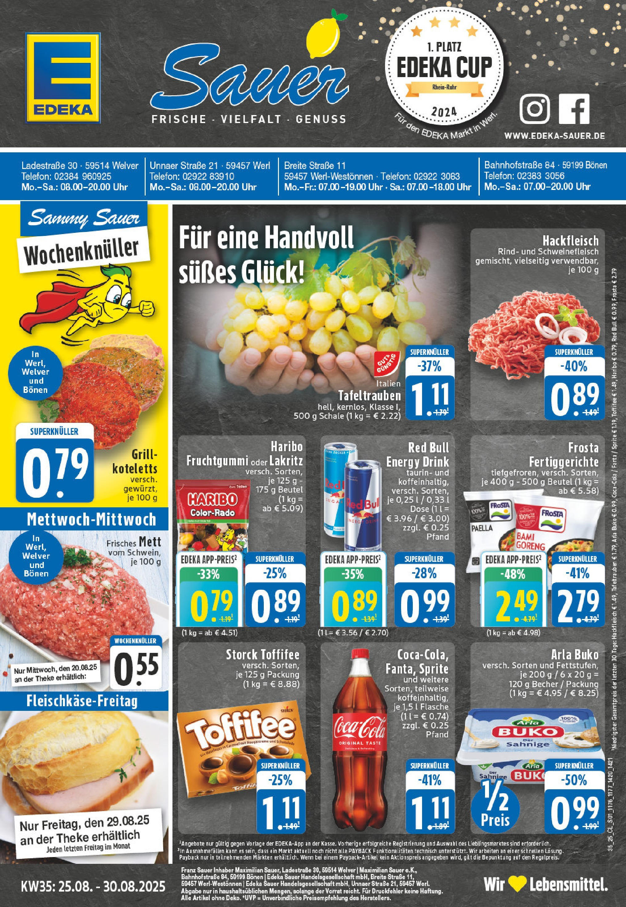 Edeka prospekt Welver (ab 24.08.2025) » Angebote Online | Seite: 1 | Produkte: Theke, Fertiggerichte, Toffifee, Telefon Edeka prospekt Welver (ab 24.08.2025) » Angebote Online | Seite: 1 | Produkte: Theke, Fertiggerichte, Toffifee, Telefon