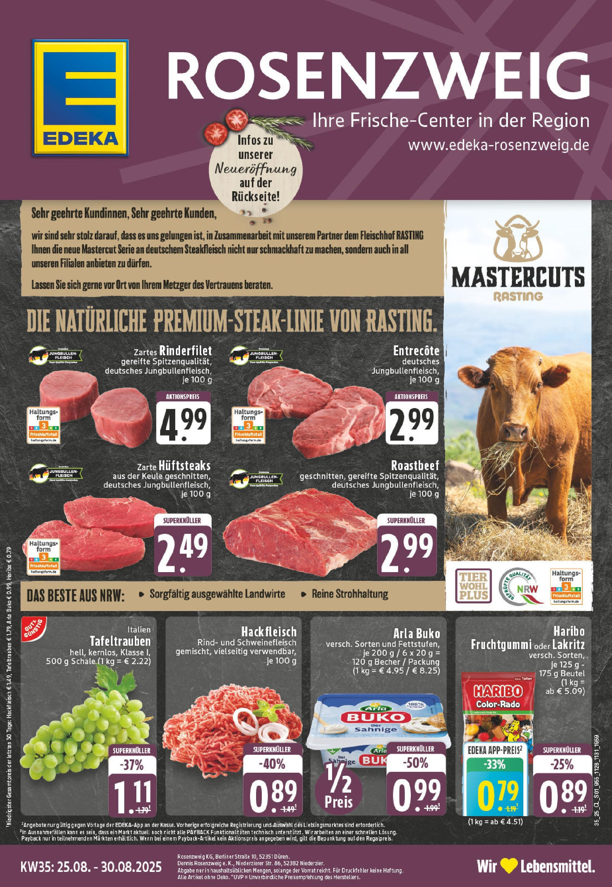 Edeka prospekt Düren (ab 24.08.2025) » Angebote Online | Seite: 1 | Produkte: Berliner, Rinderfilet, Roastbeef, Fleisch Edeka prospekt Düren (ab 24.08.2025) » Angebote Online | Seite: 1 | Produkte: Berliner, Rinderfilet, Roastbeef, Fleisch
