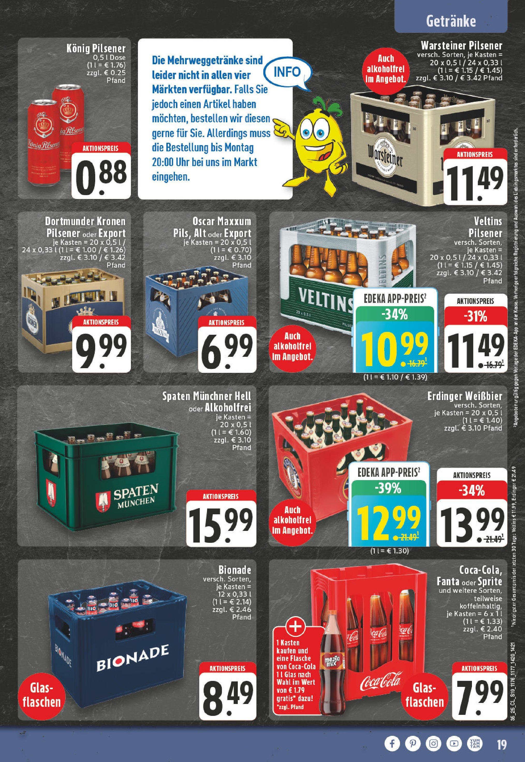 Edeka prospekt Welver (ab 24.08.2025) » Angebote Online | Seite: 19 | Produkte: Fanta, Erdinger, Uhr, Veltins Edeka prospekt Welver (ab 24.08.2025) » Angebote Online | Seite: 19 | Produkte: Fanta, Erdinger, Uhr, Veltins
