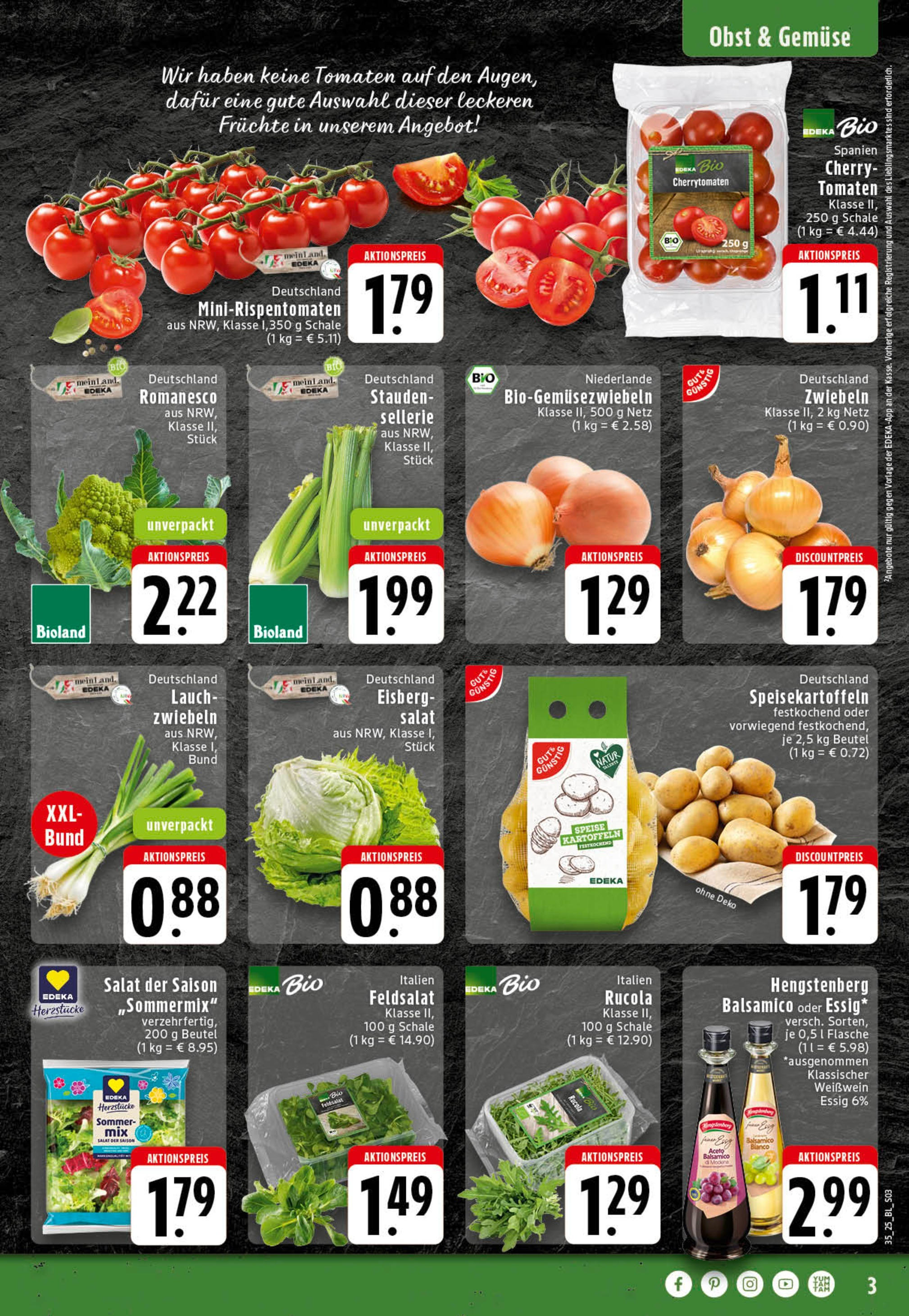Edeka prospekt Essen (ab 25.08.2025) » Angebote Online | Seite: 3 | Produkte: Weißwein, Zwiebeln, Gemüse, Salat Edeka prospekt Essen (ab 25.08.2025) » Angebote Online | Seite: 3 | Produkte: Weißwein, Zwiebeln, Gemüse, Salat