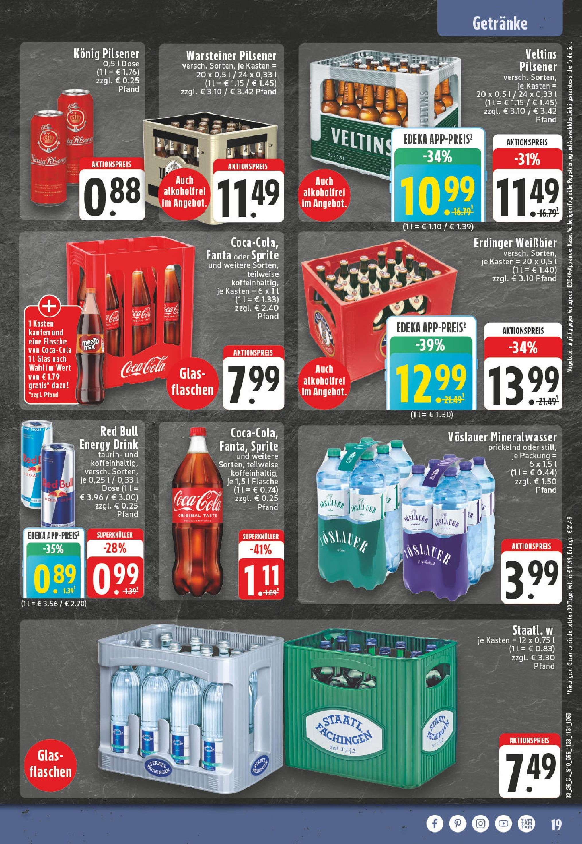 Edeka prospekt Düren (ab 24.08.2025) » Angebote Online | Seite: 19 | Produkte: Coca cola, Fanta, Cola, Veltins Edeka prospekt Düren (ab 24.08.2025) » Angebote Online | Seite: 19 | Produkte: Coca cola, Fanta, Cola, Veltins