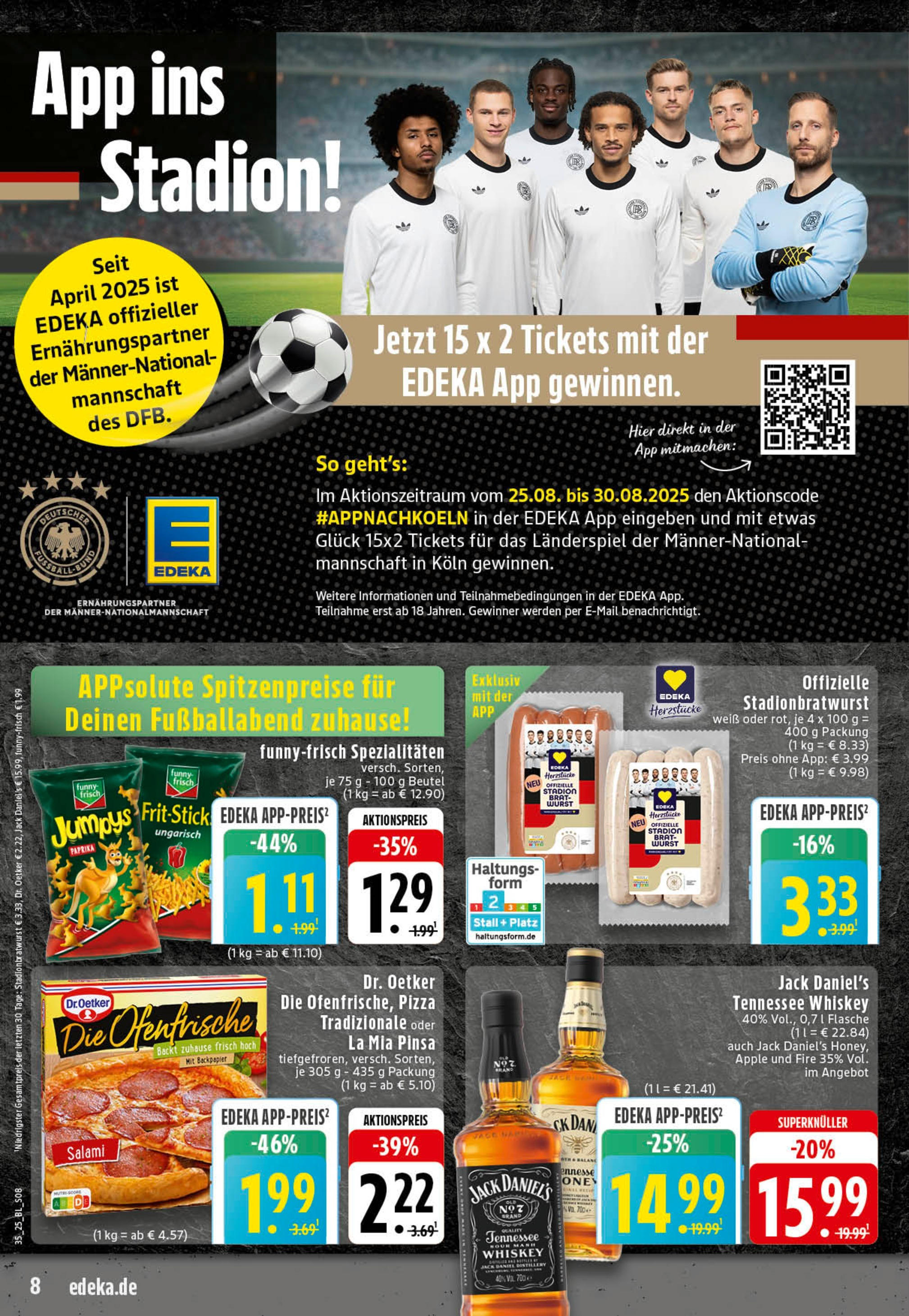 Edeka prospekt Essen (ab 25.08.2025) » Angebote Online | Seite: 8 | Produkte: Apple, Wurst, Salami, Pizza Edeka prospekt Essen (ab 25.08.2025) » Angebote Online | Seite: 8 | Produkte: Apple, Wurst, Salami, Pizza