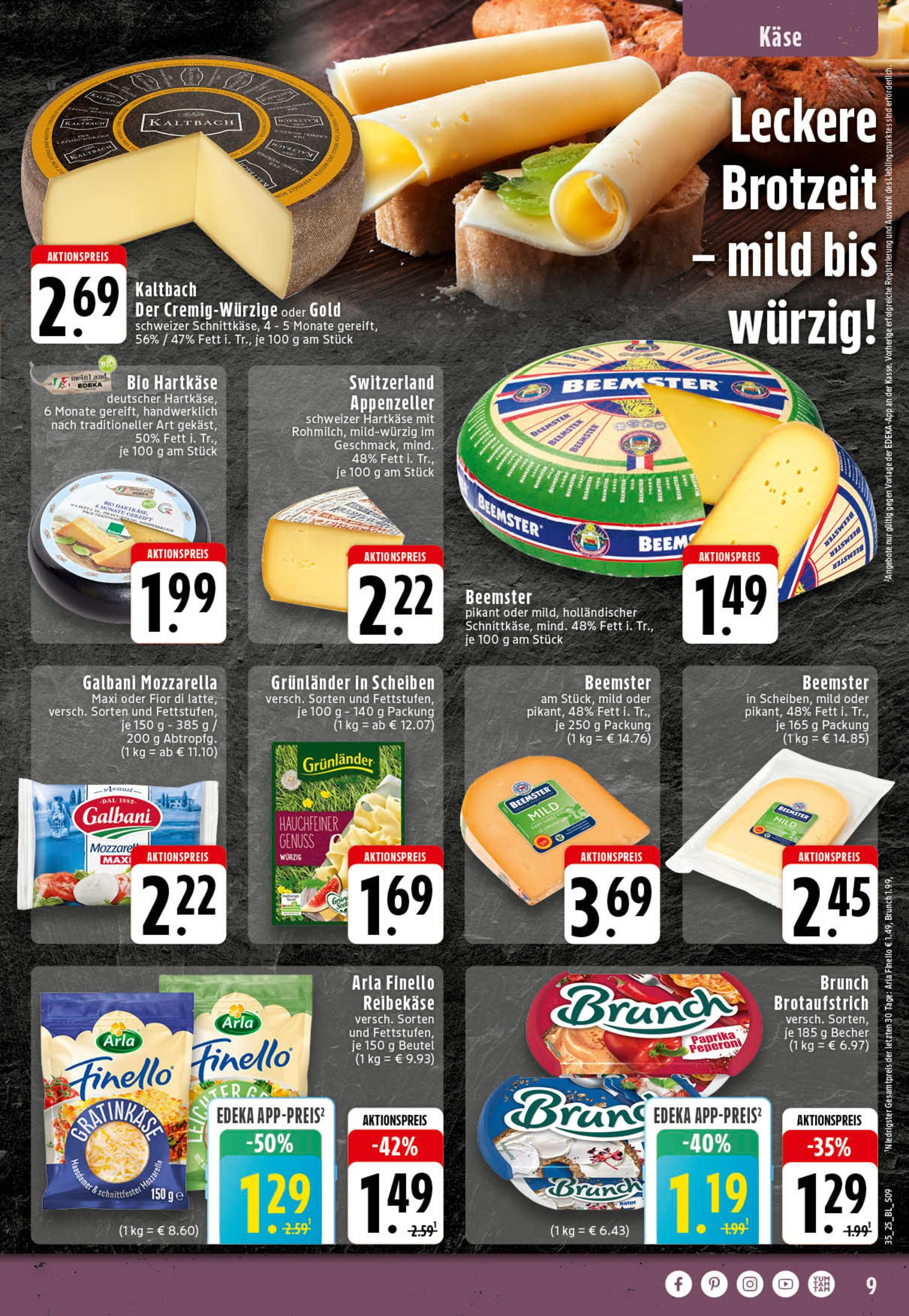 Edeka prospekt Essen (ab 25.08.2025) » Angebote Online | Seite: 9 | Produkte: Käse, Paprika, Grunlander, Reibekase Edeka prospekt Essen (ab 25.08.2025) » Angebote Online | Seite: 9 | Produkte: Käse, Paprika, Grunlander, Reibekase