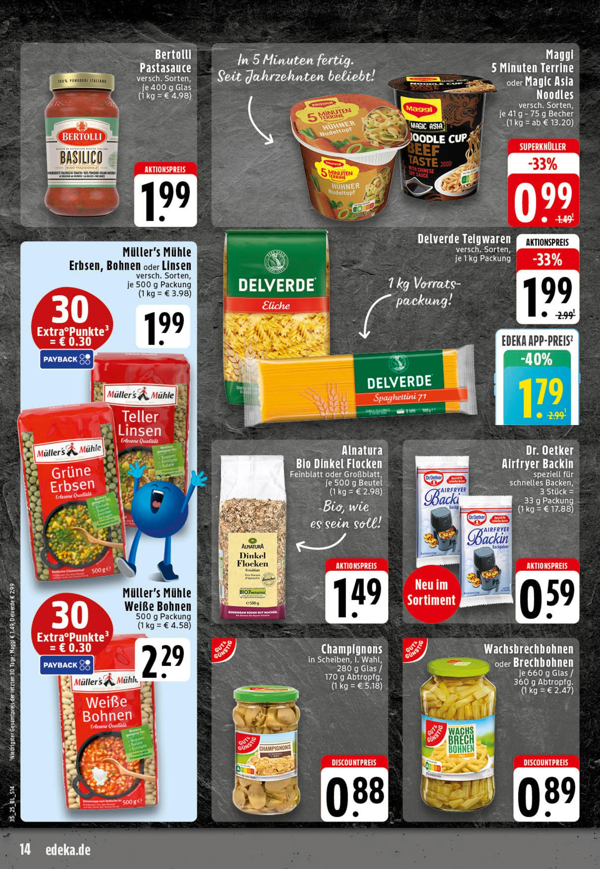 Edeka prospekt Essen (ab 25.08.2025) » Angebote Online | Seite: 14 | Produkte: Mühle, Maggi, Champignons, Erbsen Edeka prospekt Essen (ab 25.08.2025) » Angebote Online | Seite: 14 | Produkte: Mühle, Maggi, Champignons, Erbsen