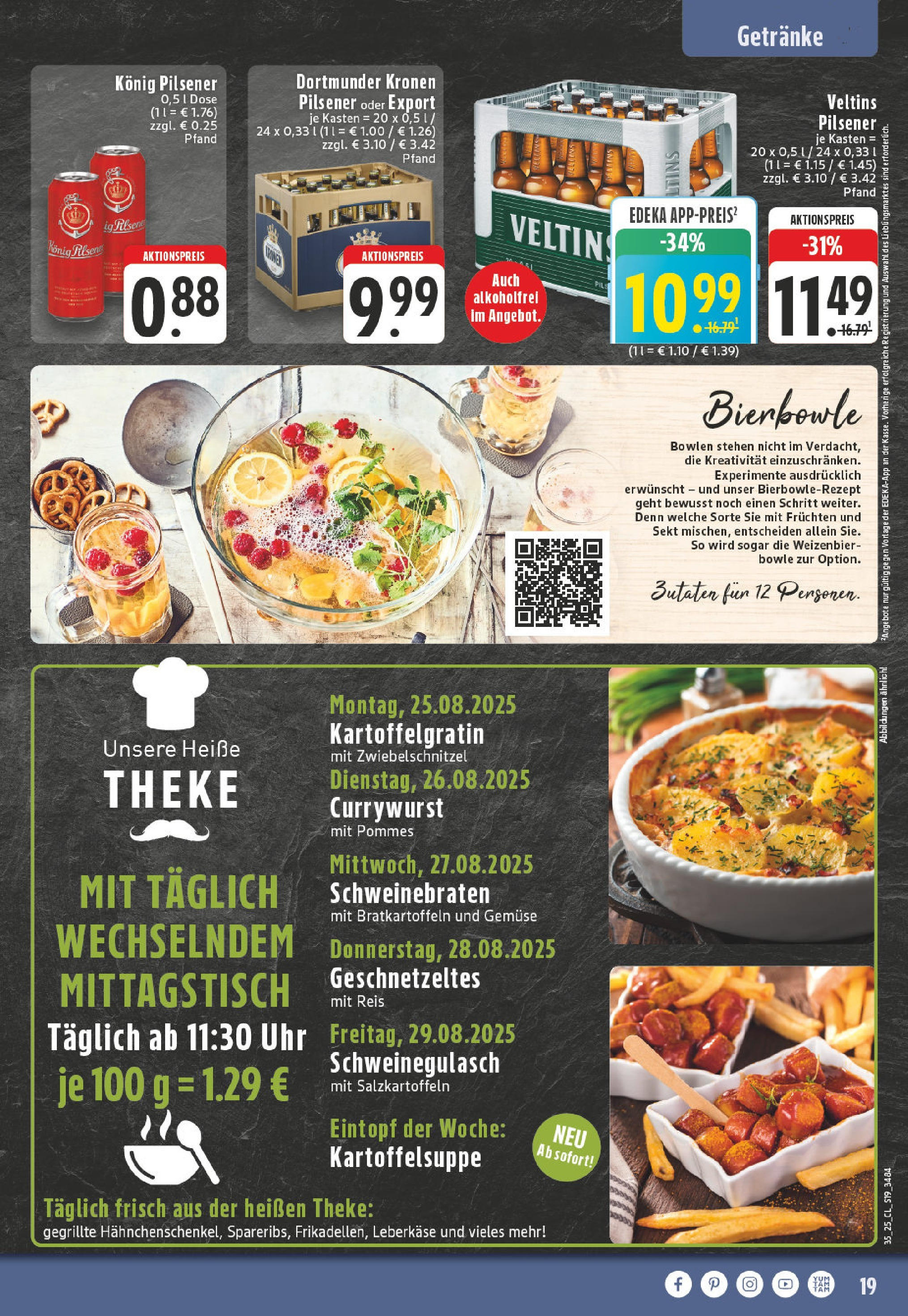 Edeka prospekt Hamm	 (ab 24.08.2025) » Angebote Online | Seite: 19 | Produkte: Schweinegulasch, Sekt, Reis, Leberkase