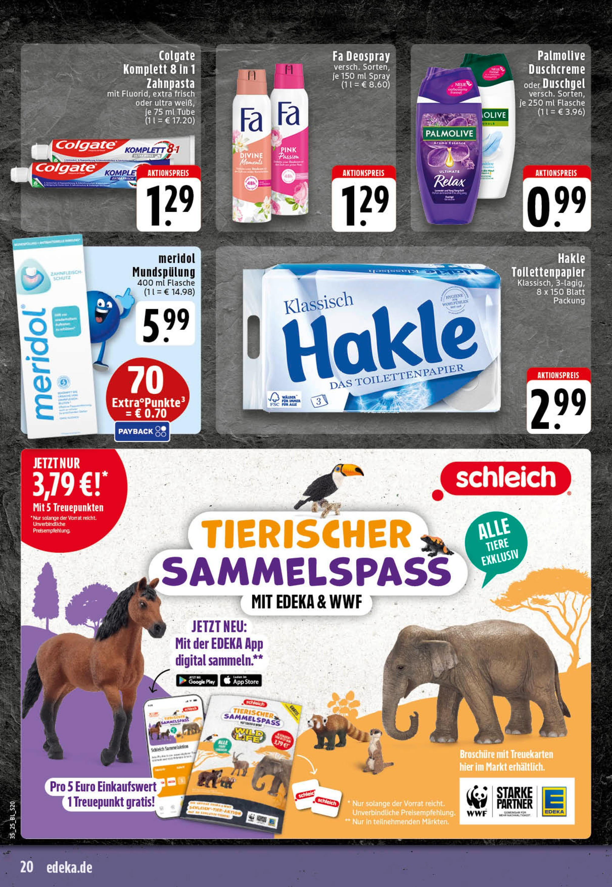 Edeka prospekt Essen (ab 25.08.2025) » Angebote Online | Seite: 20 | Produkte: Deodorant, Shower Gel, Deospray, Toilettenpapier Edeka prospekt Essen (ab 25.08.2025) » Angebote Online | Seite: 20 | Produkte: Deodorant, Shower Gel, Deospray, Toilettenpapier