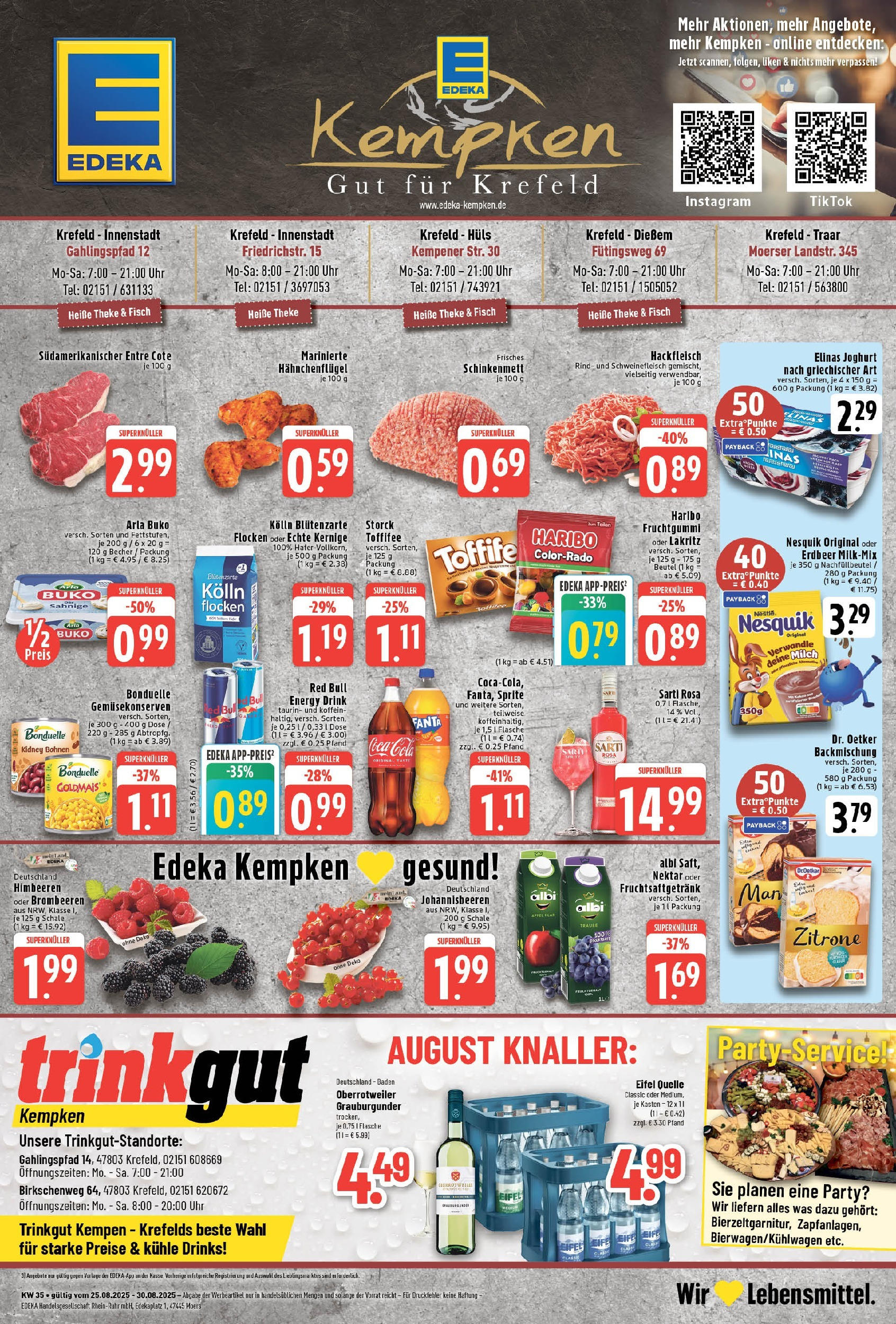 Edeka prospekt Krefeld (ab 24.08.2025) » Angebote Online | Seite: 1 | Produkte: Haribo, Theke, Flocken, Uhr Edeka prospekt Krefeld (ab 24.08.2025) » Angebote Online | Seite: 1 | Produkte: Haribo, Theke, Flocken, Uhr
