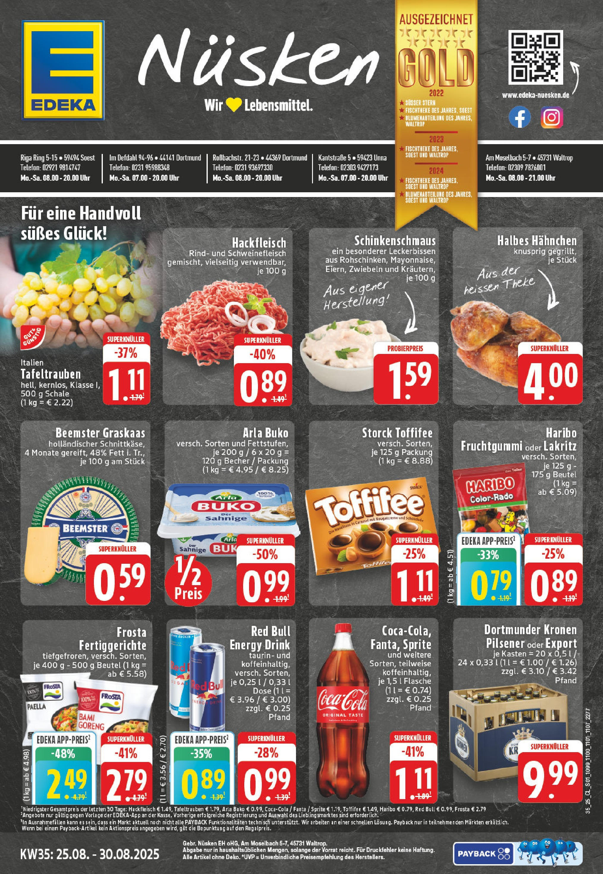 Edeka prospekt Dortmund (ab 24.08.2025) » Angebote Online | Seite: 1 | Produkte: Fanta, Frosta, Zwiebeln, Arla buko Edeka prospekt Dortmund (ab 24.08.2025) » Angebote Online | Seite: 1 | Produkte: Fanta, Frosta, Zwiebeln, Arla buko
