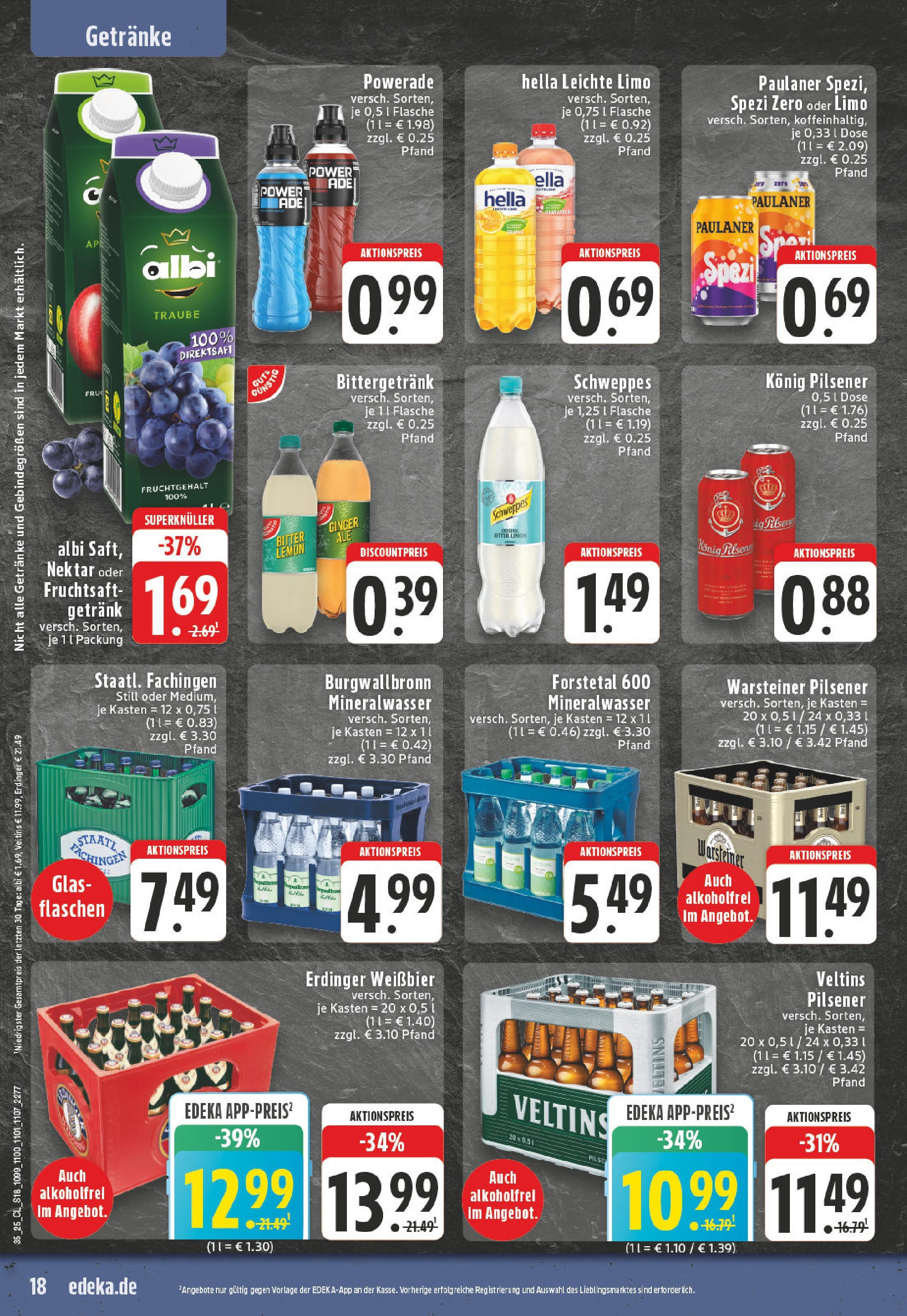 Edeka prospekt Dortmund (ab 24.08.2025) » Angebote Online | Seite: 18 | Produkte: Konig pilsener, Erdinger, Powerade, Paulaner Edeka prospekt Dortmund (ab 24.08.2025) » Angebote Online | Seite: 18 | Produkte: Konig pilsener, Erdinger, Powerade, Paulaner
