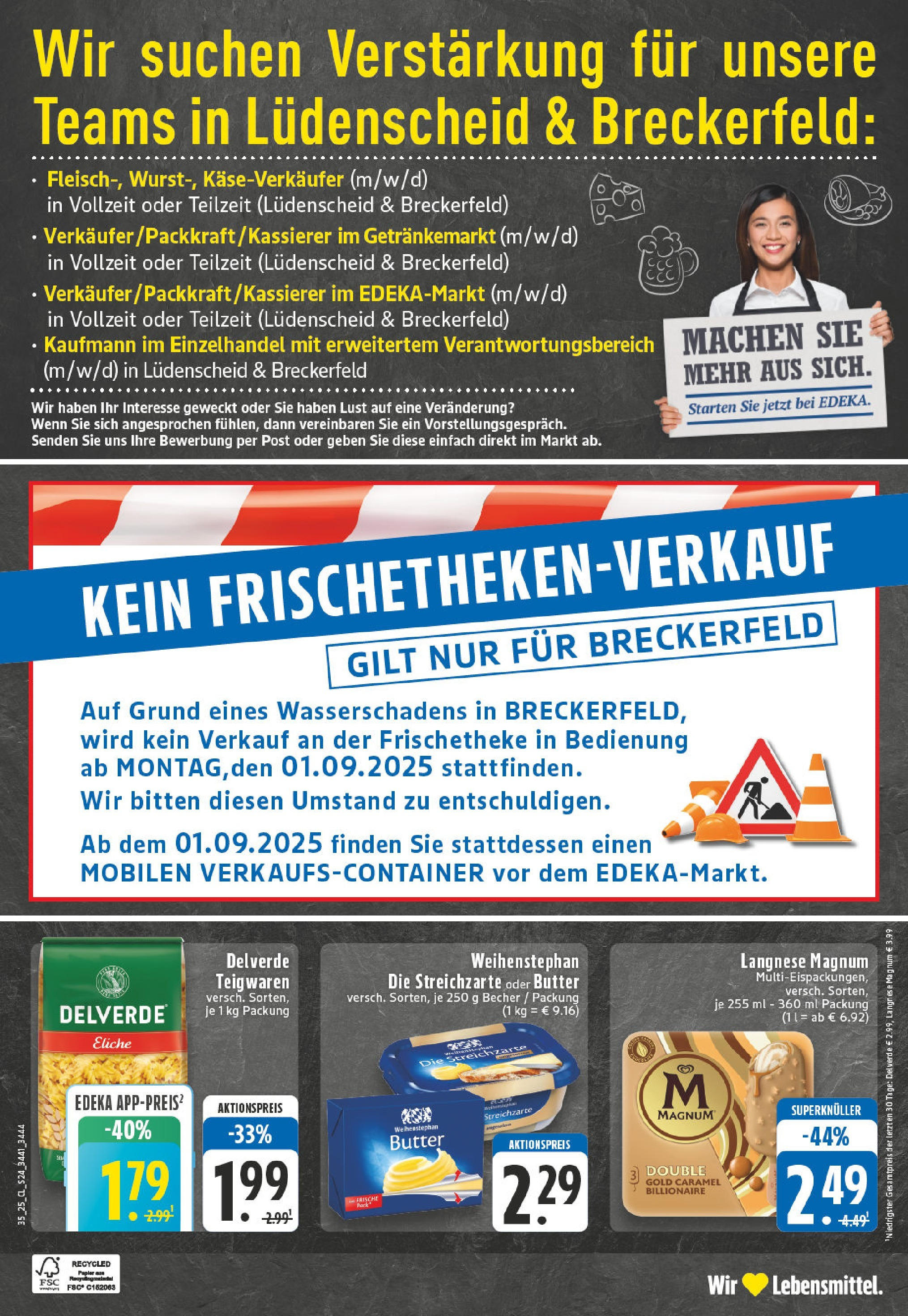 Edeka prospekt Luedenscheid (ab 24.08.2025) » Angebote Online | Seite: 24 | Produkte: Langnese, Butter, Weihenstephan butter, Pasta Edeka prospekt Luedenscheid (ab 24.08.2025) » Angebote Online | Seite: 24 | Produkte: Langnese, Butter, Weihenstephan butter, Pasta