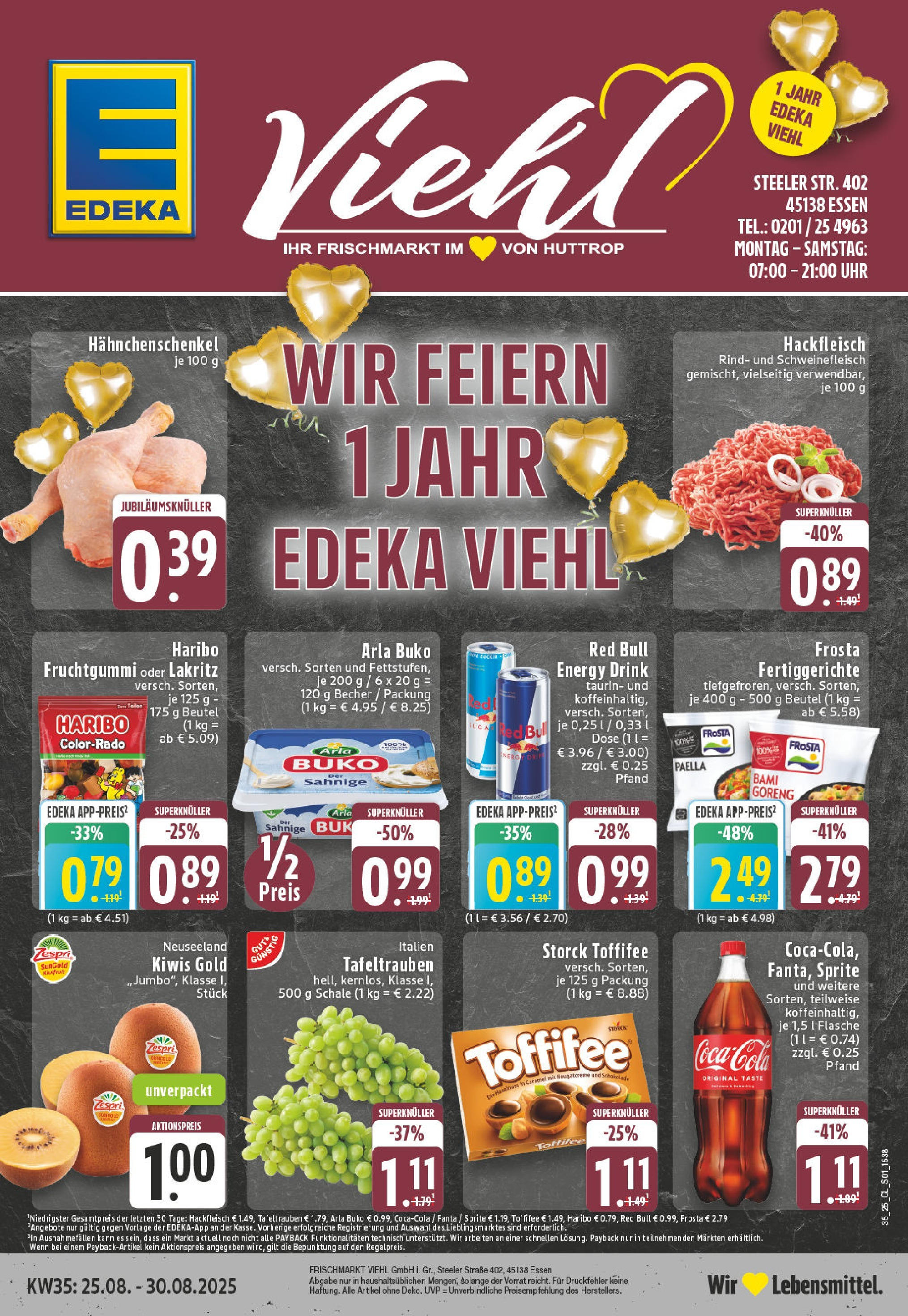 Edeka prospekt Essen (ab 24.08.2025) » Angebote Online | Seite: 1 | Produkte: Red bull, Energy, Schokolade, Arla buko Edeka prospekt Essen (ab 24.08.2025) » Angebote Online | Seite: 1 | Produkte: Red bull, Energy, Schokolade, Arla buko