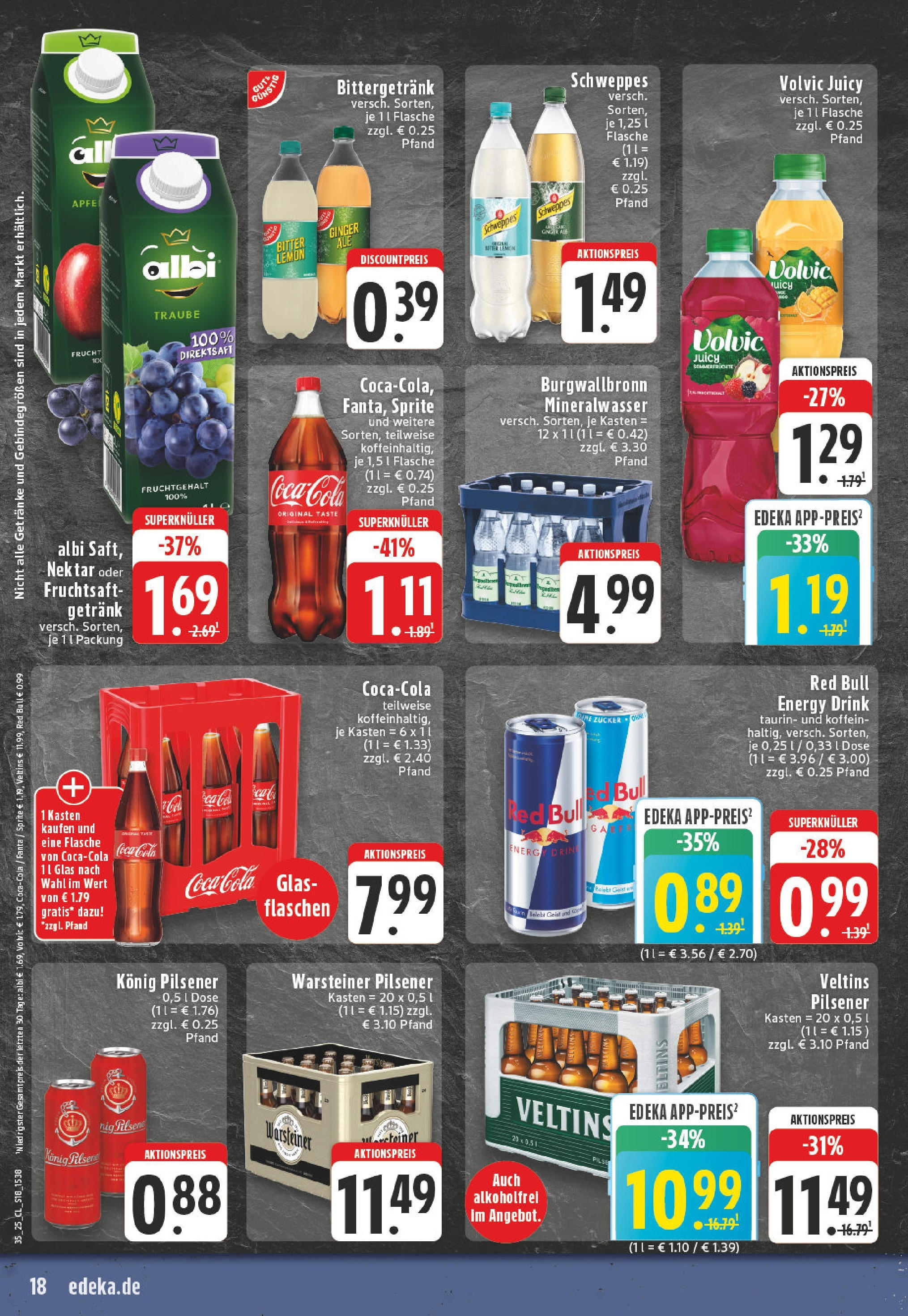 Edeka prospekt Essen (ab 24.08.2025) » Angebote Online | Seite: 18 | Produkte: Red bull, Fanta, Energy, Veltins Edeka prospekt Essen (ab 24.08.2025) » Angebote Online | Seite: 18 | Produkte: Red bull, Fanta, Energy, Veltins