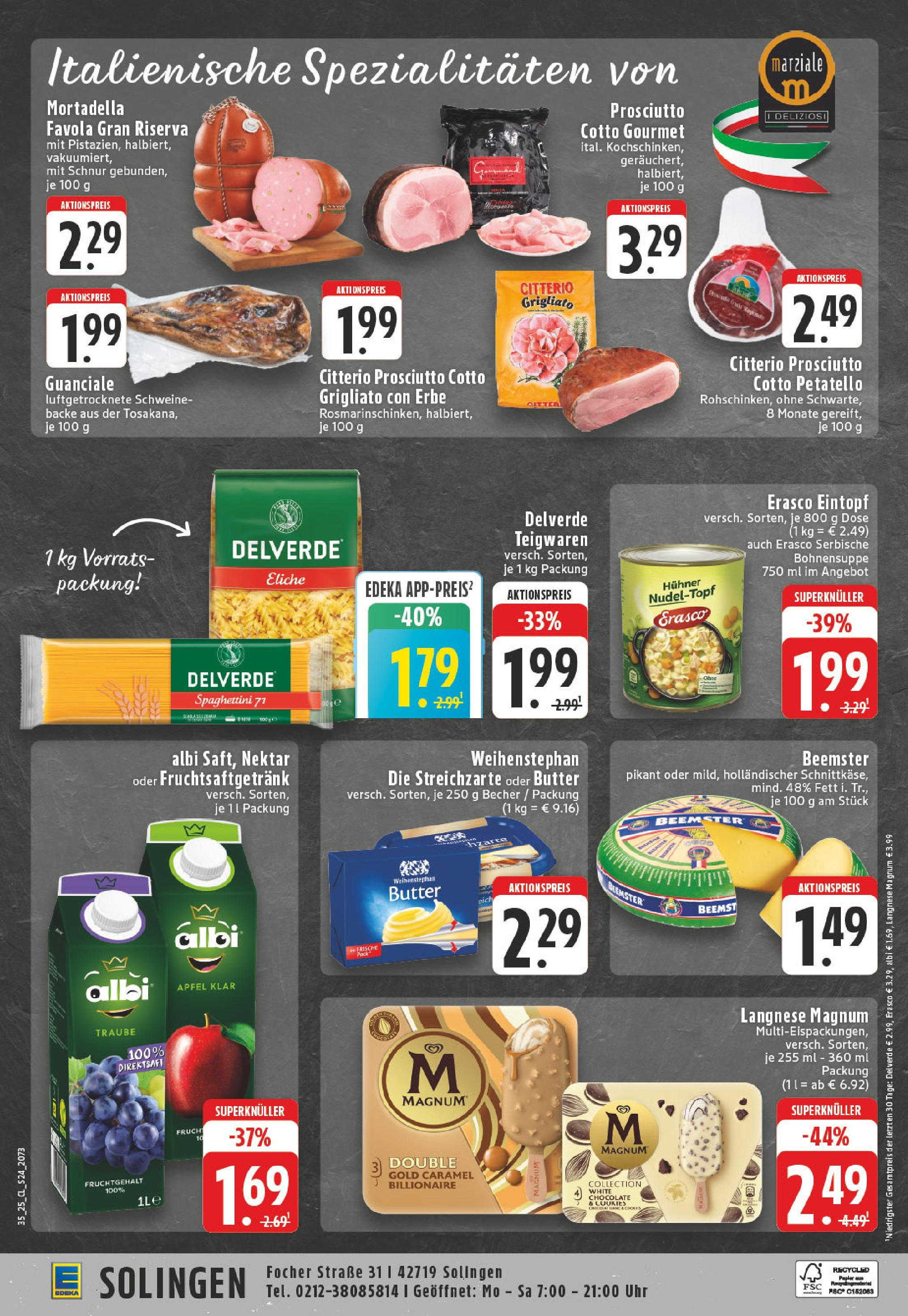 Edeka prospekt Solingen (ab 24.08.2025) » Angebote Online | Seite: 24 | Produkte: Butter, Äpfel, Weihenstephan butter, Erasco Edeka prospekt Solingen (ab 24.08.2025) » Angebote Online | Seite: 24 | Produkte: Butter, Äpfel, Weihenstephan butter, Erasco