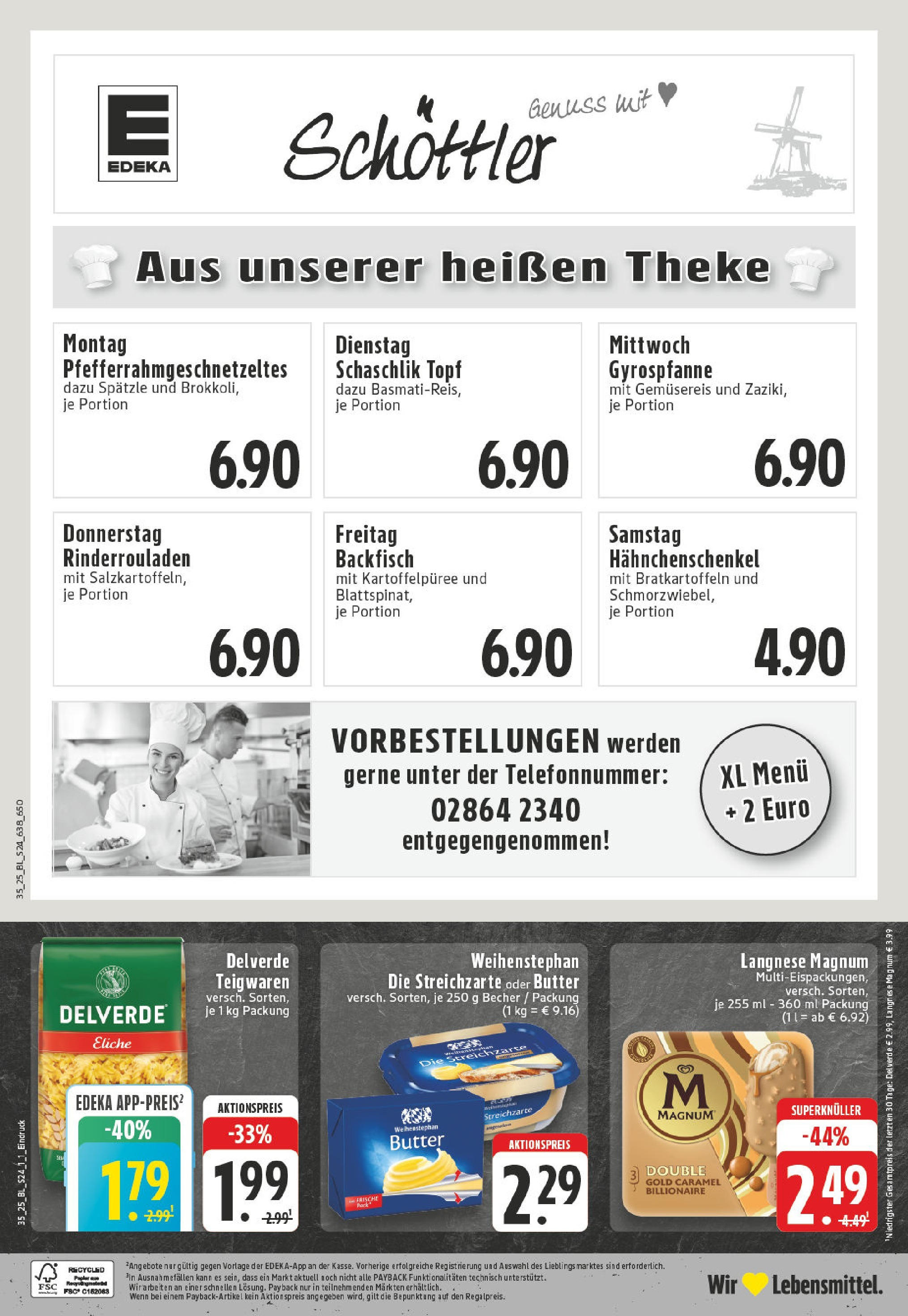 Edeka prospekt Reken - Maria Veen (ab 24.08.2025) » Angebote Online | Seite: 24 | Produkte: Rinderrouladen, Theke, Weihenstephan butter, Pasta Edeka prospekt Reken - Maria Veen (ab 24.08.2025) » Angebote Online | Seite: 24 | Produkte: Rinderrouladen, Theke, Weihenstephan butter, Pasta