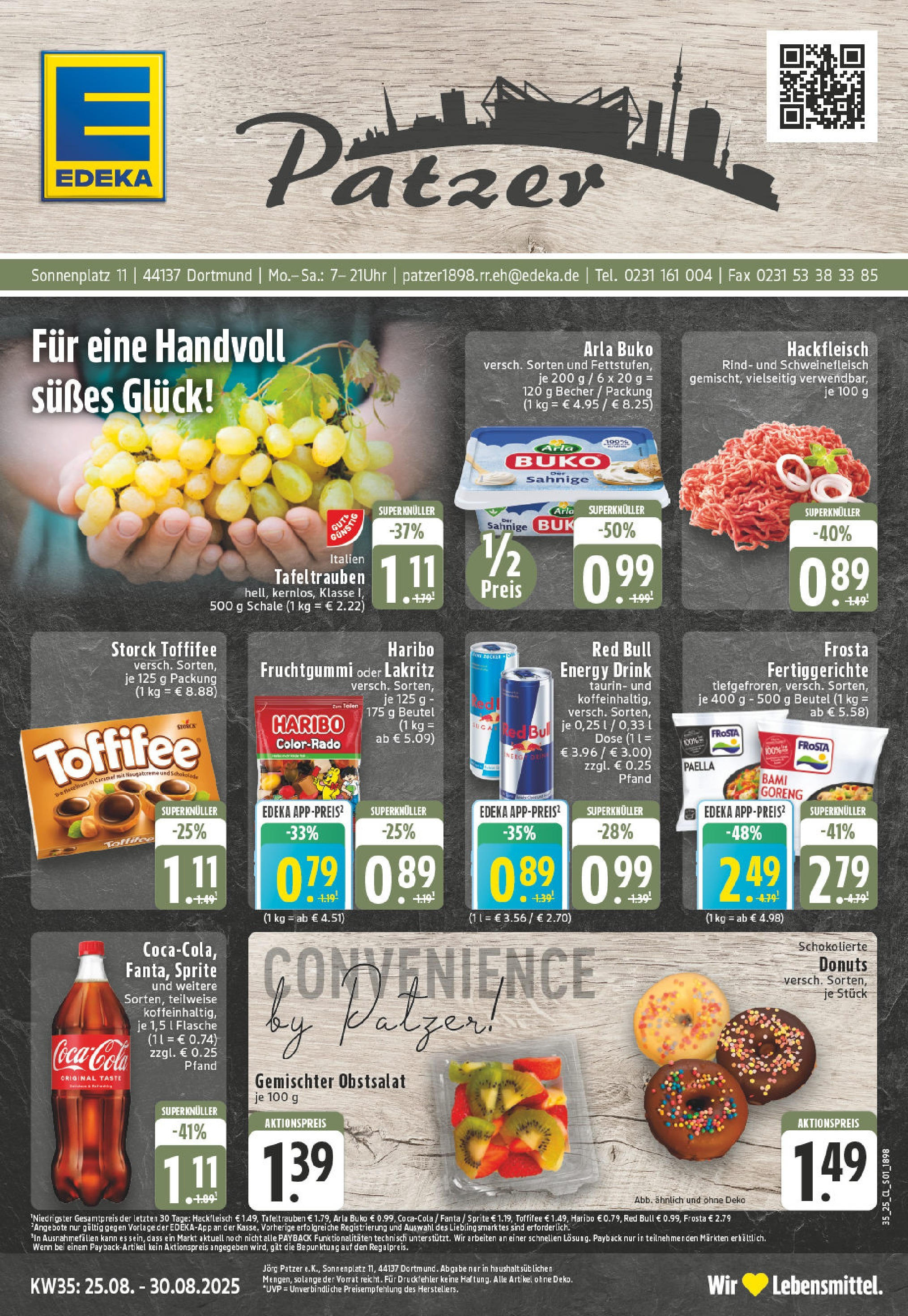 Edeka prospekt Dortmund (ab 24.08.2025) » Angebote Online | Seite: 1 | Produkte: Fanta, Frosta, Arla buko, Toffifee Edeka prospekt Dortmund (ab 24.08.2025) » Angebote Online | Seite: 1 | Produkte: Fanta, Frosta, Arla buko, Toffifee