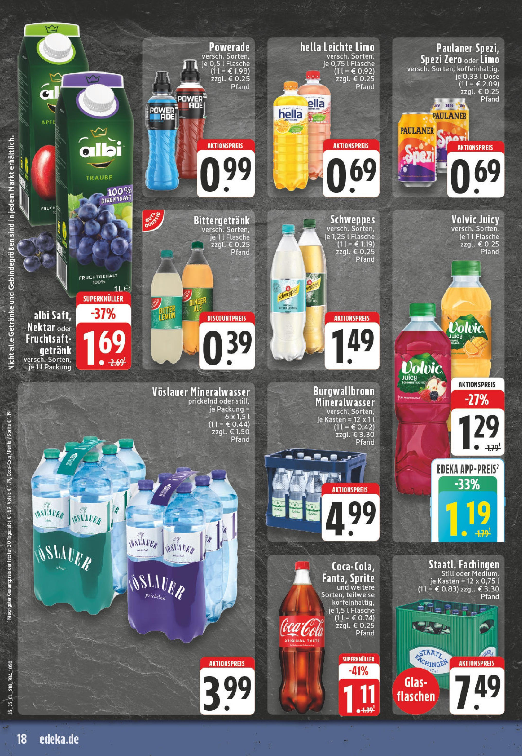 Edeka prospekt Alsdorf (ab 24.08.2025) » Angebote Online | Seite: 18 | Produkte: Sprite, Cola, Fruchtsaft, Paulaner Edeka prospekt Alsdorf (ab 24.08.2025) » Angebote Online | Seite: 18 | Produkte: Sprite, Cola, Fruchtsaft, Paulaner