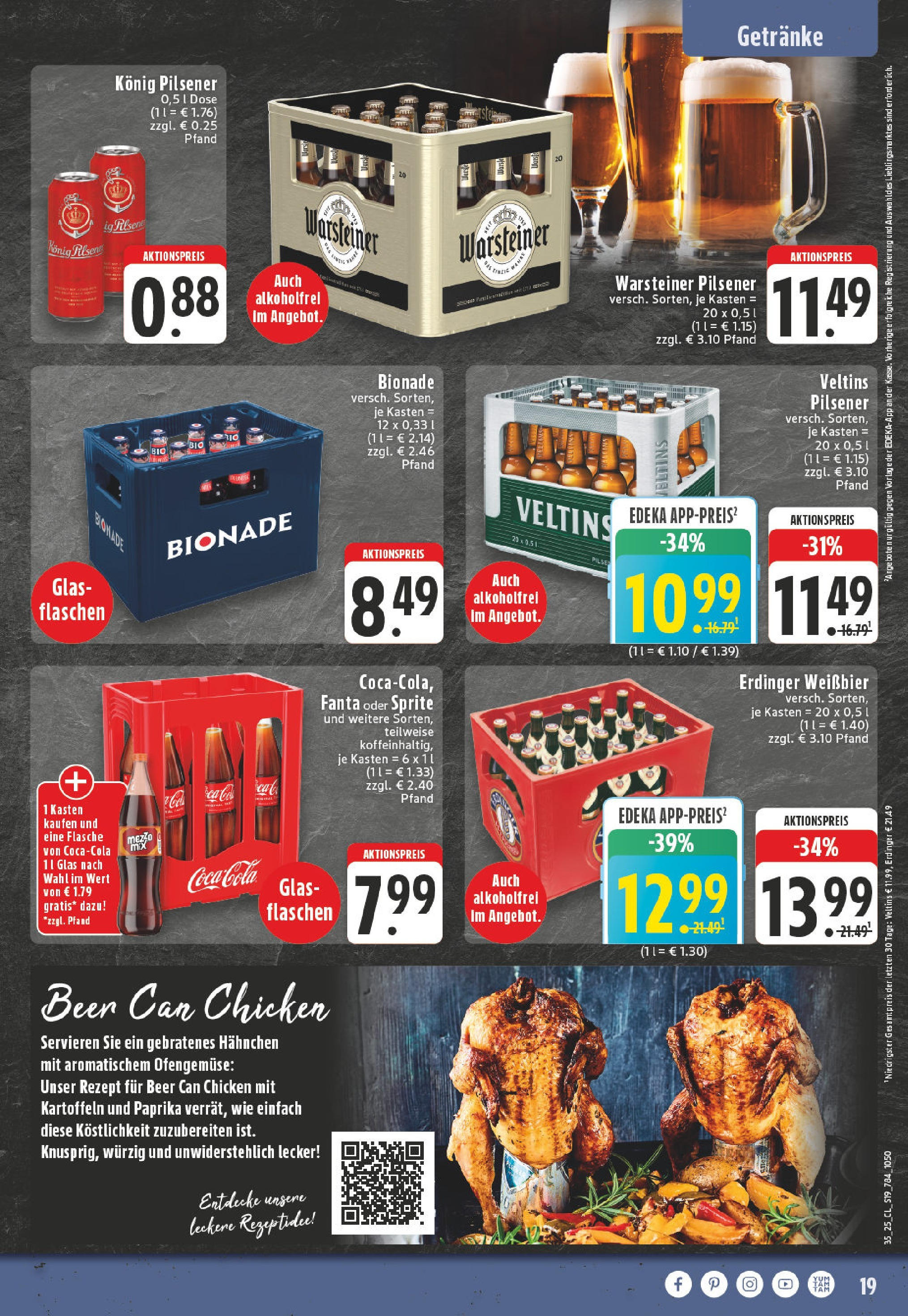 Edeka prospekt Alsdorf (ab 24.08.2025) » Angebote Online | Seite: 19 | Produkte: Coca cola, Cola, Bionade, Paprika Edeka prospekt Alsdorf (ab 24.08.2025) » Angebote Online | Seite: 19 | Produkte: Coca cola, Cola, Bionade, Paprika