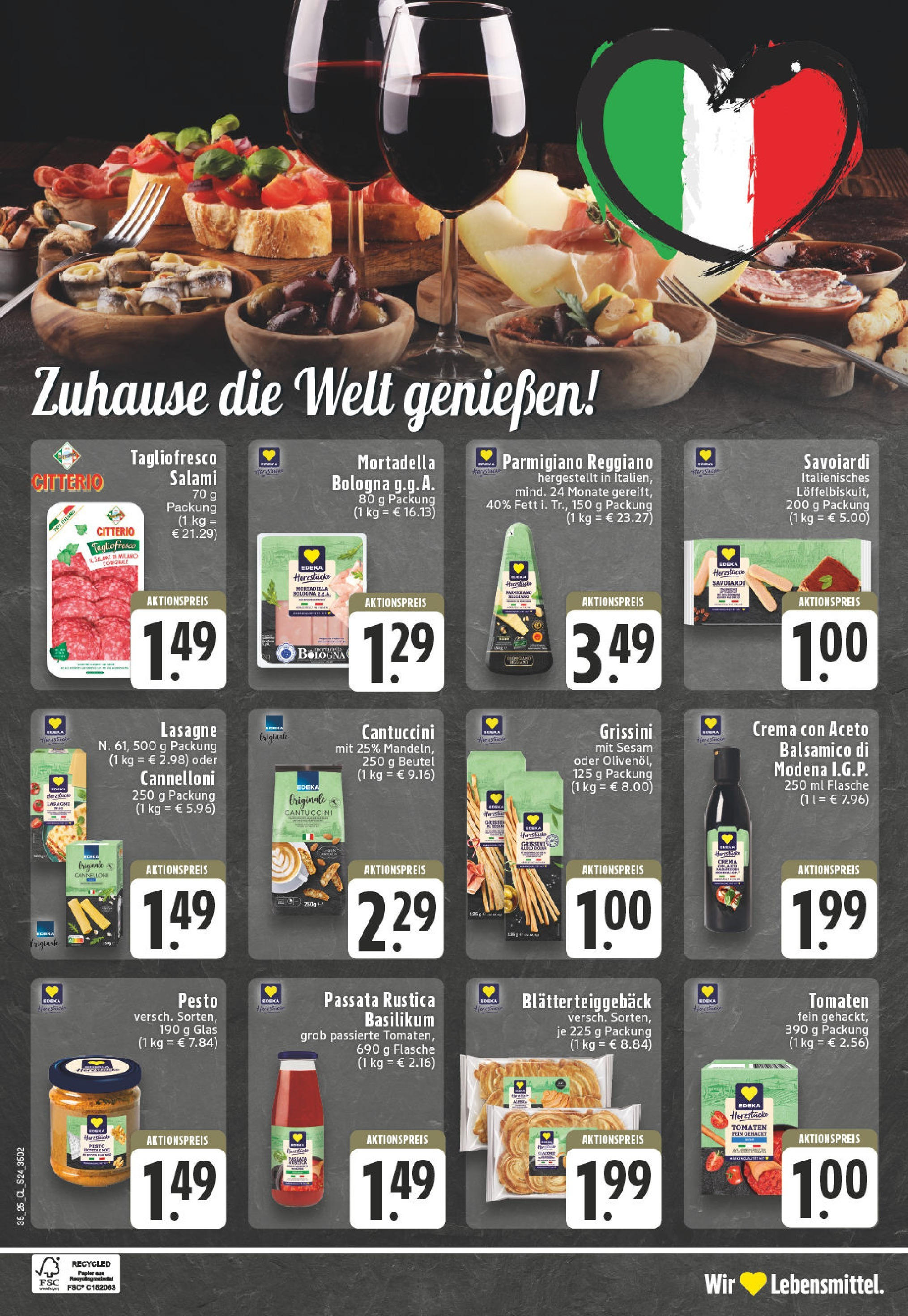 Edeka prospekt Leverkusen (ab 24.08.2025) » Angebote Online | Seite: 24 | Produkte: Balsamico, Tomaten, Mandeln, Salami Edeka prospekt Leverkusen (ab 24.08.2025) » Angebote Online | Seite: 24 | Produkte: Balsamico, Tomaten, Mandeln, Salami
