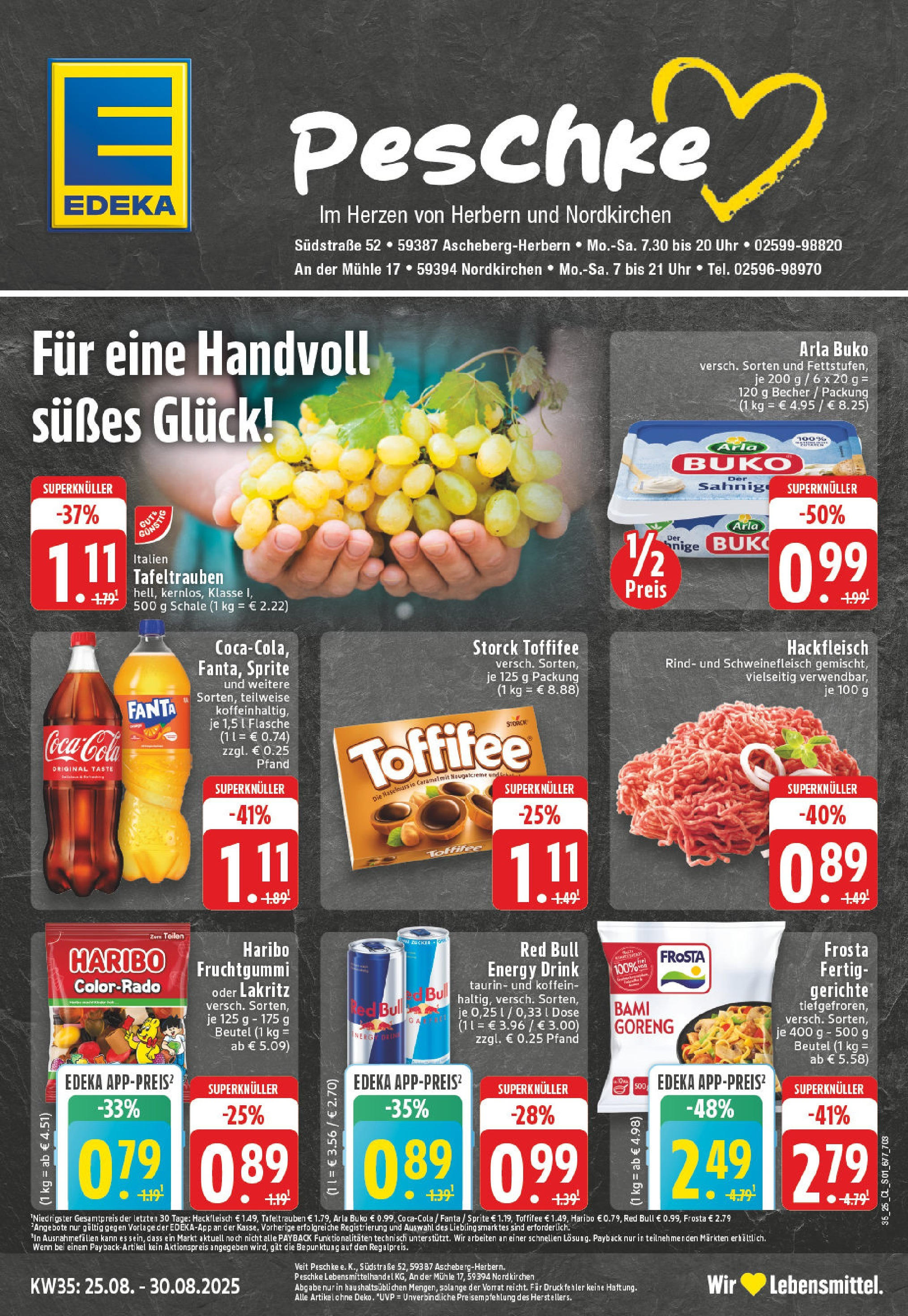 Edeka prospekt Nordkirchen (ab 24.08.2025) » Angebote Online | Seite: 1 | Produkte: Sprite, Energy, Arla buko, Toffifee Edeka prospekt Nordkirchen (ab 24.08.2025) » Angebote Online | Seite: 1 | Produkte: Sprite, Energy, Arla buko, Toffifee