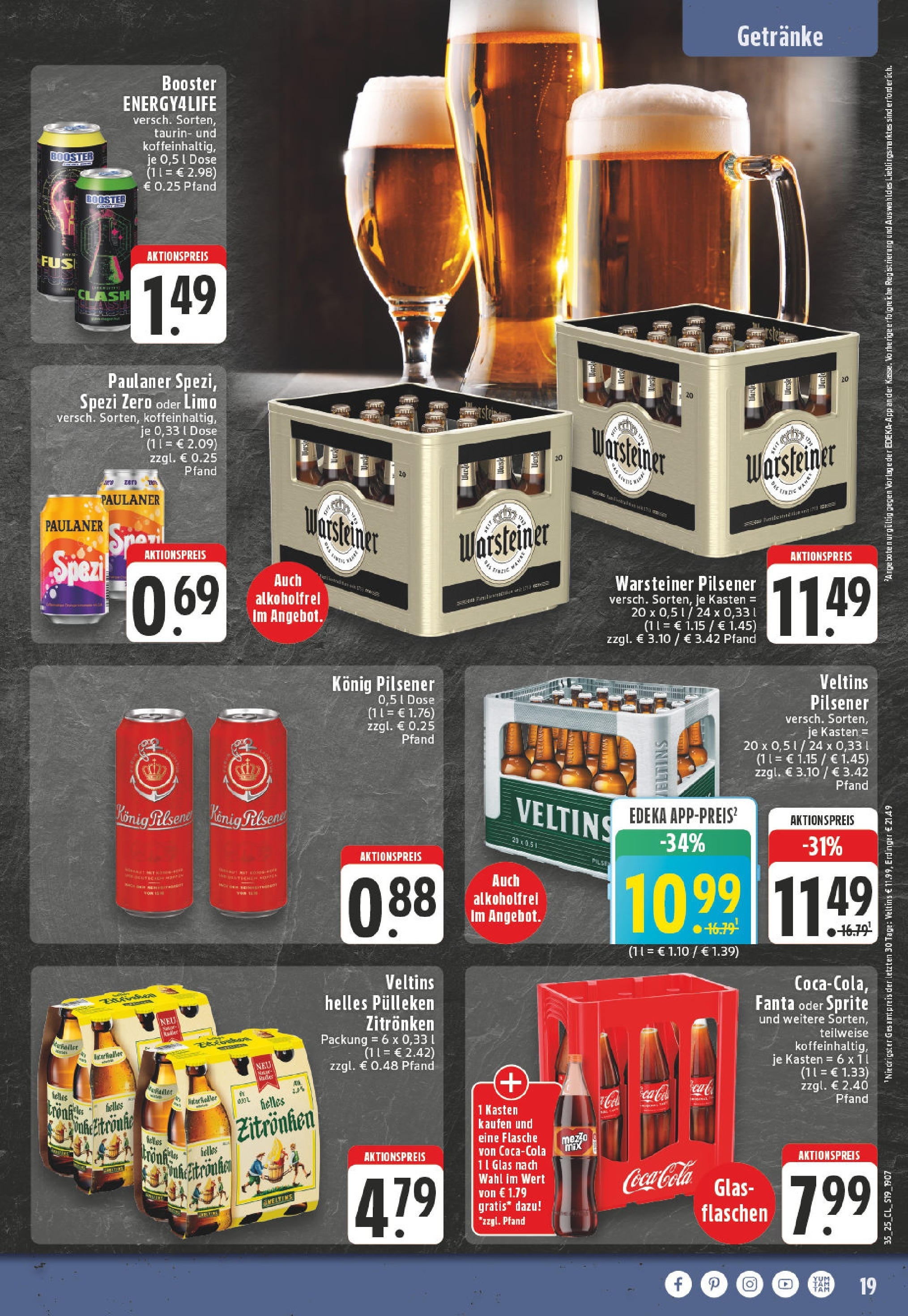 Edeka prospekt Paderborn (ab 24.08.2025) » Angebote Online | Seite: 19 | Produkte: Fanta, Sprite, Erdinger, Veltins Edeka prospekt Paderborn (ab 24.08.2025) » Angebote Online | Seite: 19 | Produkte: Fanta, Sprite, Erdinger, Veltins