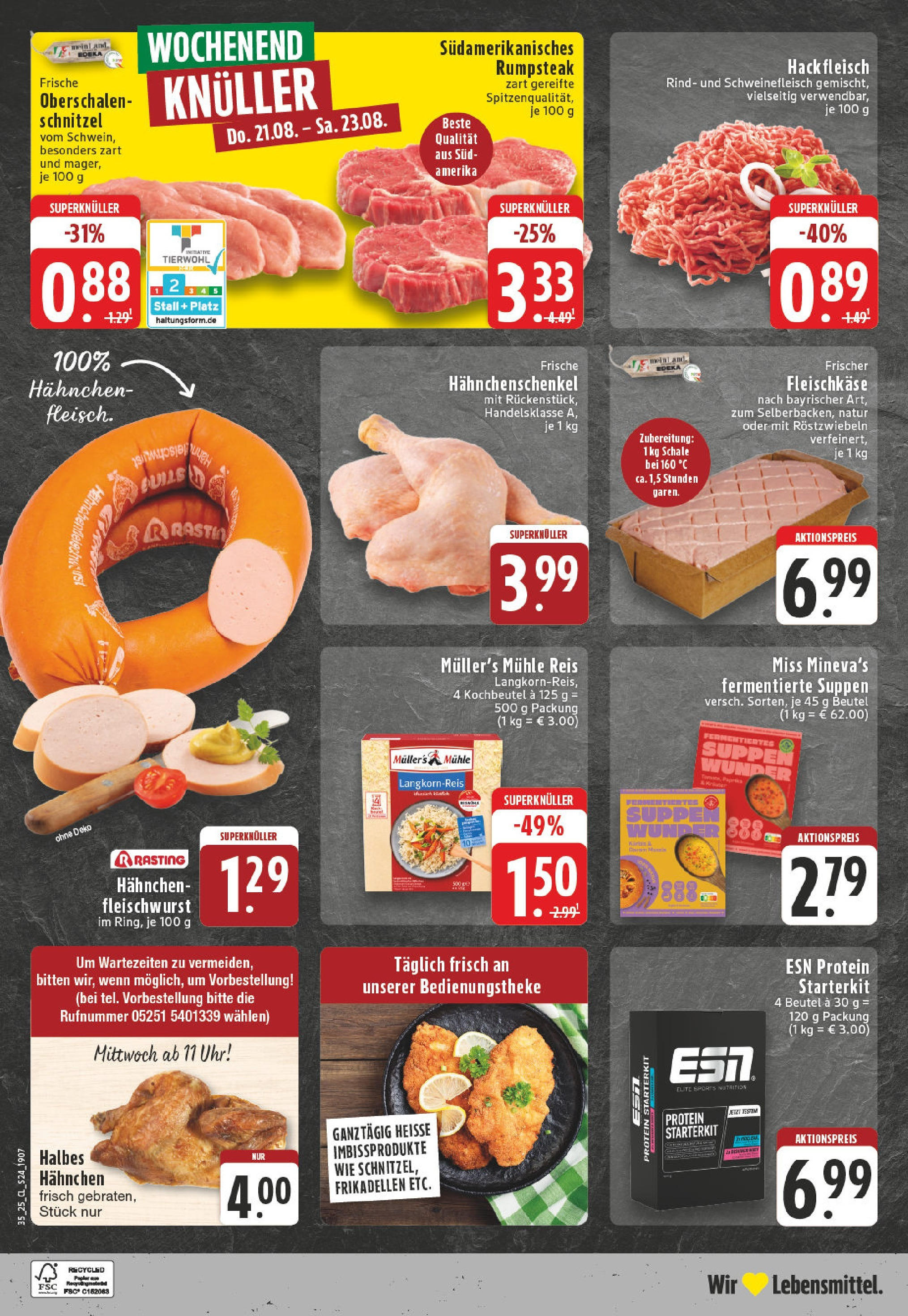 Edeka prospekt Paderborn (ab 24.08.2025) » Angebote Online | Seite: 24 | Produkte: Rumpsteak, Mühle, Hahnchen, Uhr Edeka prospekt Paderborn (ab 24.08.2025) » Angebote Online | Seite: 24 | Produkte: Rumpsteak, Mühle, Hahnchen, Uhr