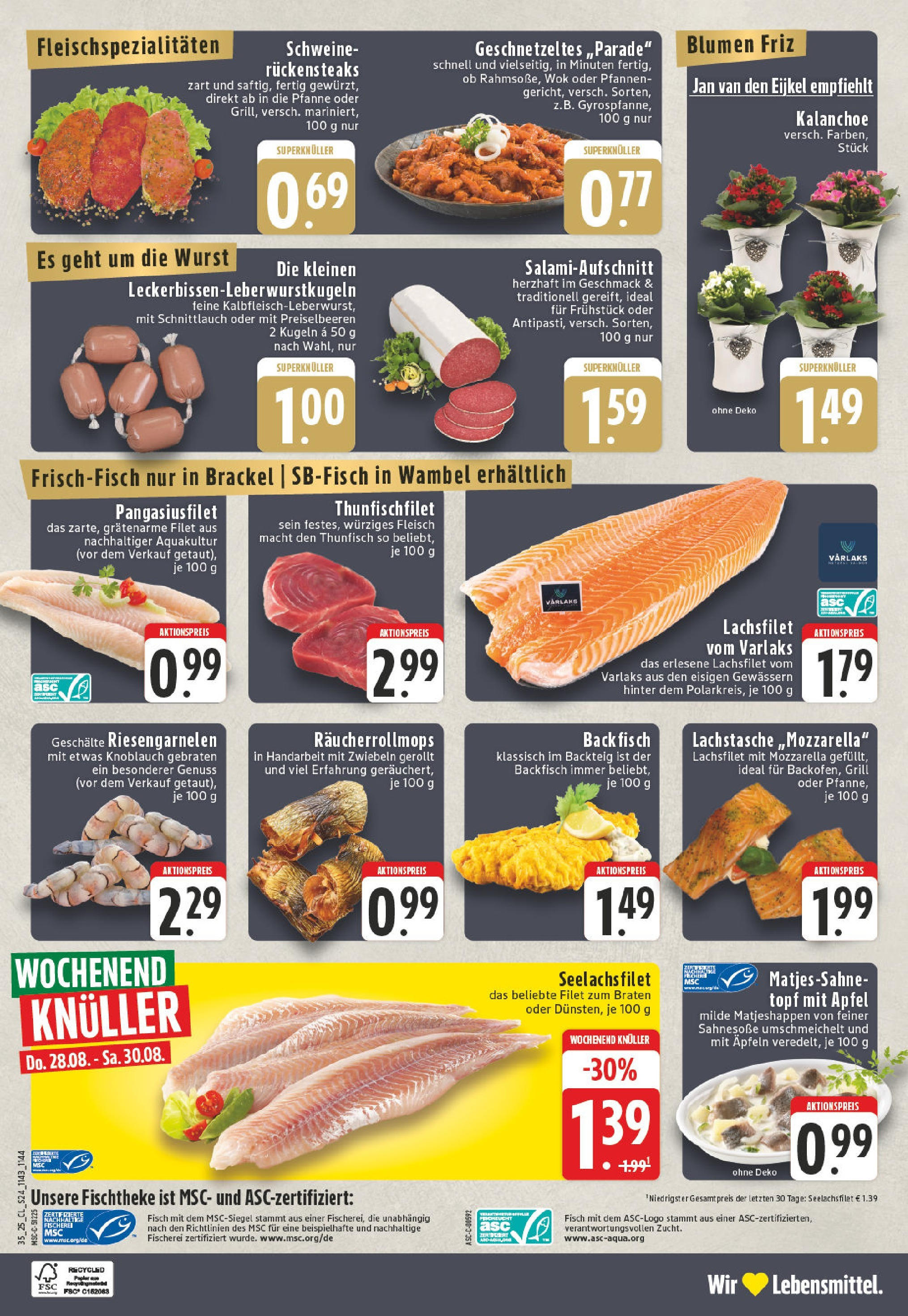 Edeka prospekt Dortmund-Wambel	 (ab 24.08.2025) » Angebote Online | Seite: 26 | Produkte: Blumen, Fisch, Zwiebeln, Wok