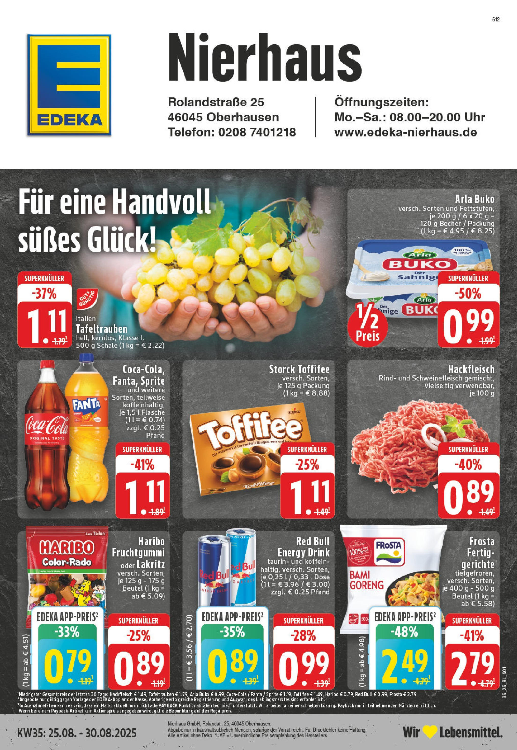 Edeka prospekt Oberhausen (ab 24.08.2025) » Angebote Online | Seite: 1 | Produkte: Cola, Arla buko, Schweinefleisch, Telefon Edeka prospekt Oberhausen (ab 24.08.2025) » Angebote Online | Seite: 1 | Produkte: Cola, Arla buko, Schweinefleisch, Telefon