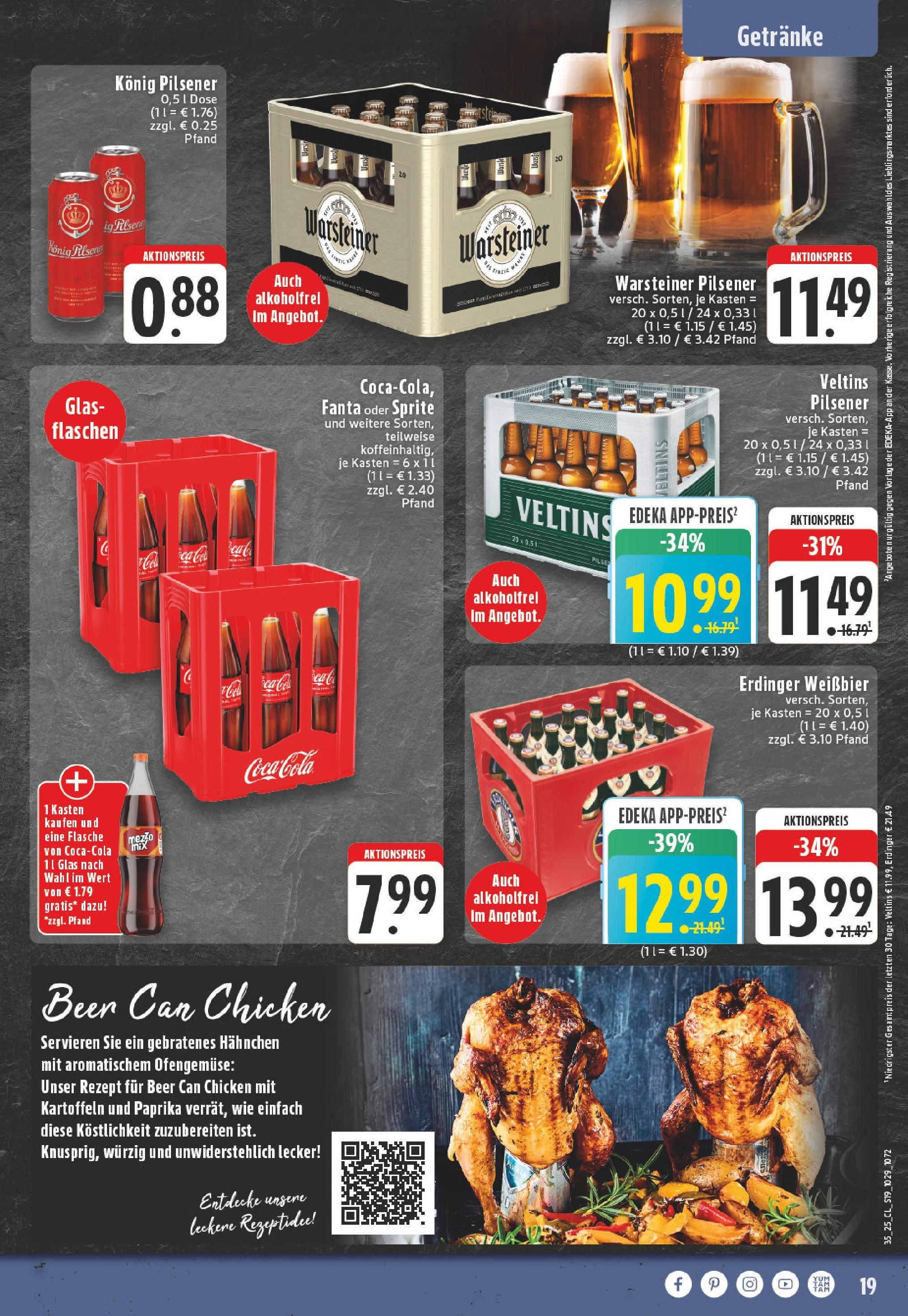 Edeka prospekt Moers (ab 24.08.2025) » Angebote Online | Seite: 19 | Produkte: Konig pilsener, Sprite, Erdinger, Weißbier Edeka prospekt Moers (ab 24.08.2025) » Angebote Online | Seite: 19 | Produkte: Konig pilsener, Sprite, Erdinger, Weißbier