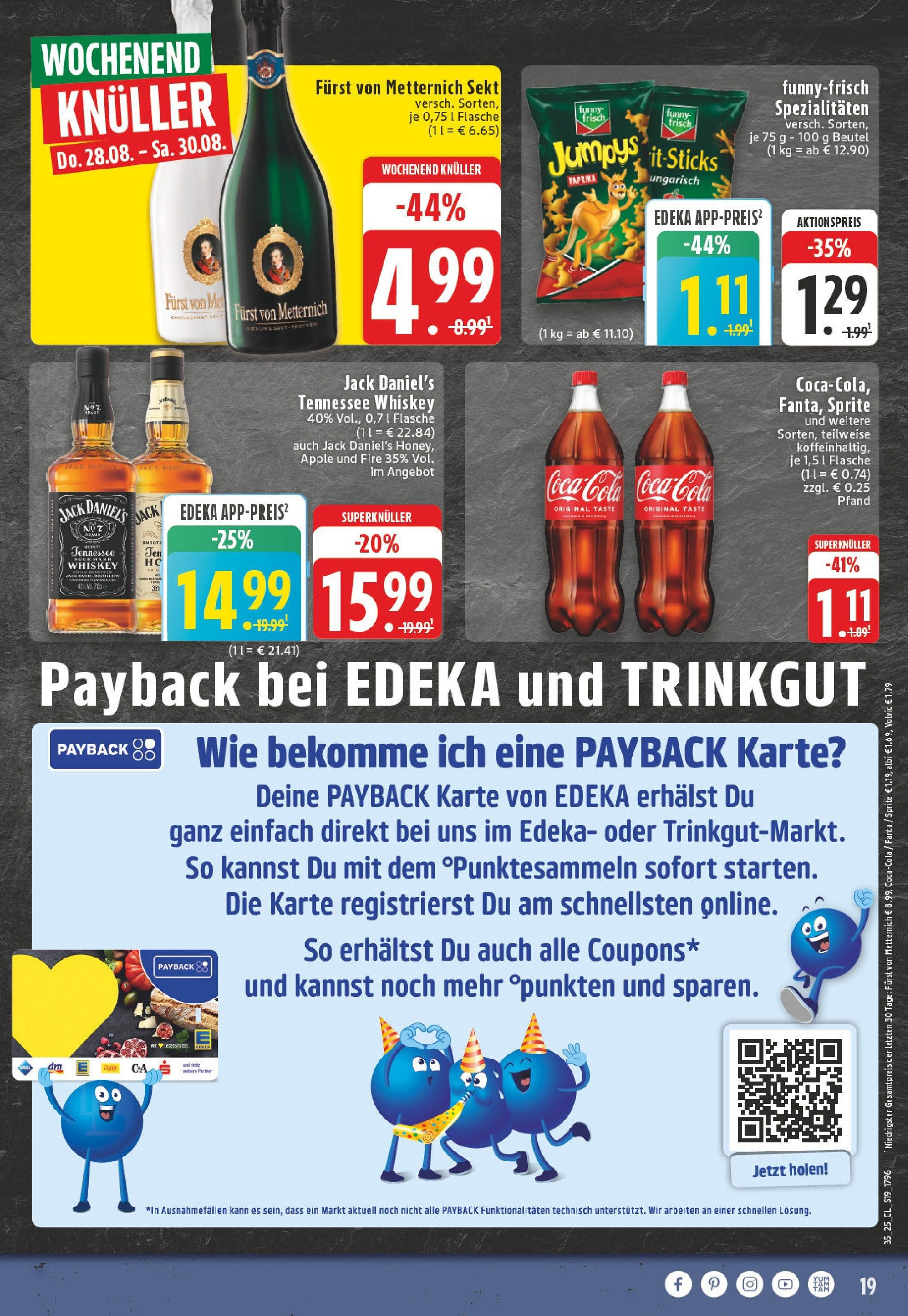 Edeka prospekt Verl (ab 24.08.2025) » Angebote Online | Seite: 19 | Produkte: Furst von metternich, Fanta, Sekt, Volvic Edeka prospekt Verl (ab 24.08.2025) » Angebote Online | Seite: 19 | Produkte: Furst von metternich, Fanta, Sekt, Volvic