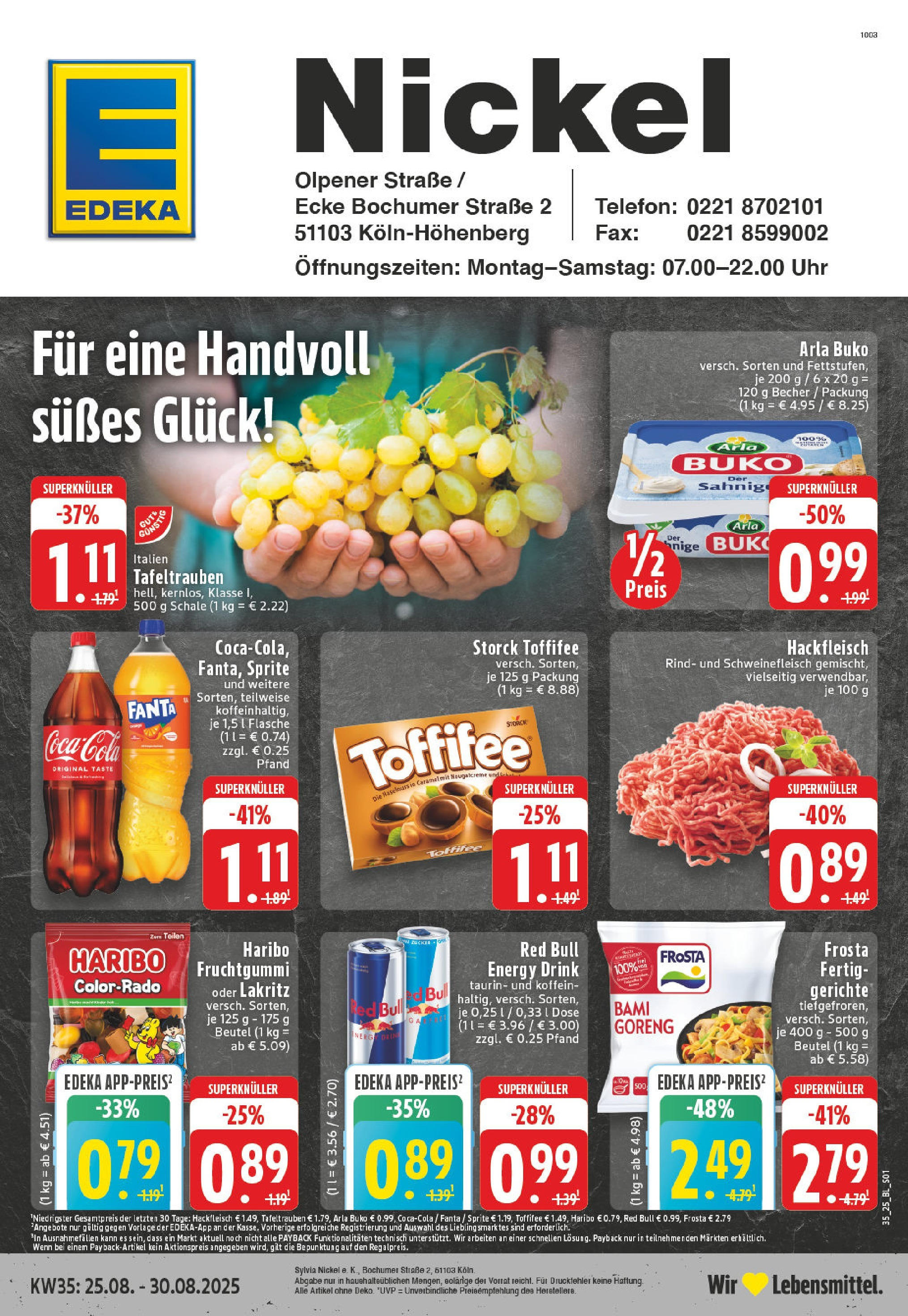 Edeka prospekt Köln (ab 24.08.2025) » Angebote Online | Seite: 1 | Produkte: Coca cola, Sprite, Energy, Telefon Edeka prospekt Köln (ab 24.08.2025) » Angebote Online | Seite: 1 | Produkte: Coca cola, Sprite, Energy, Telefon